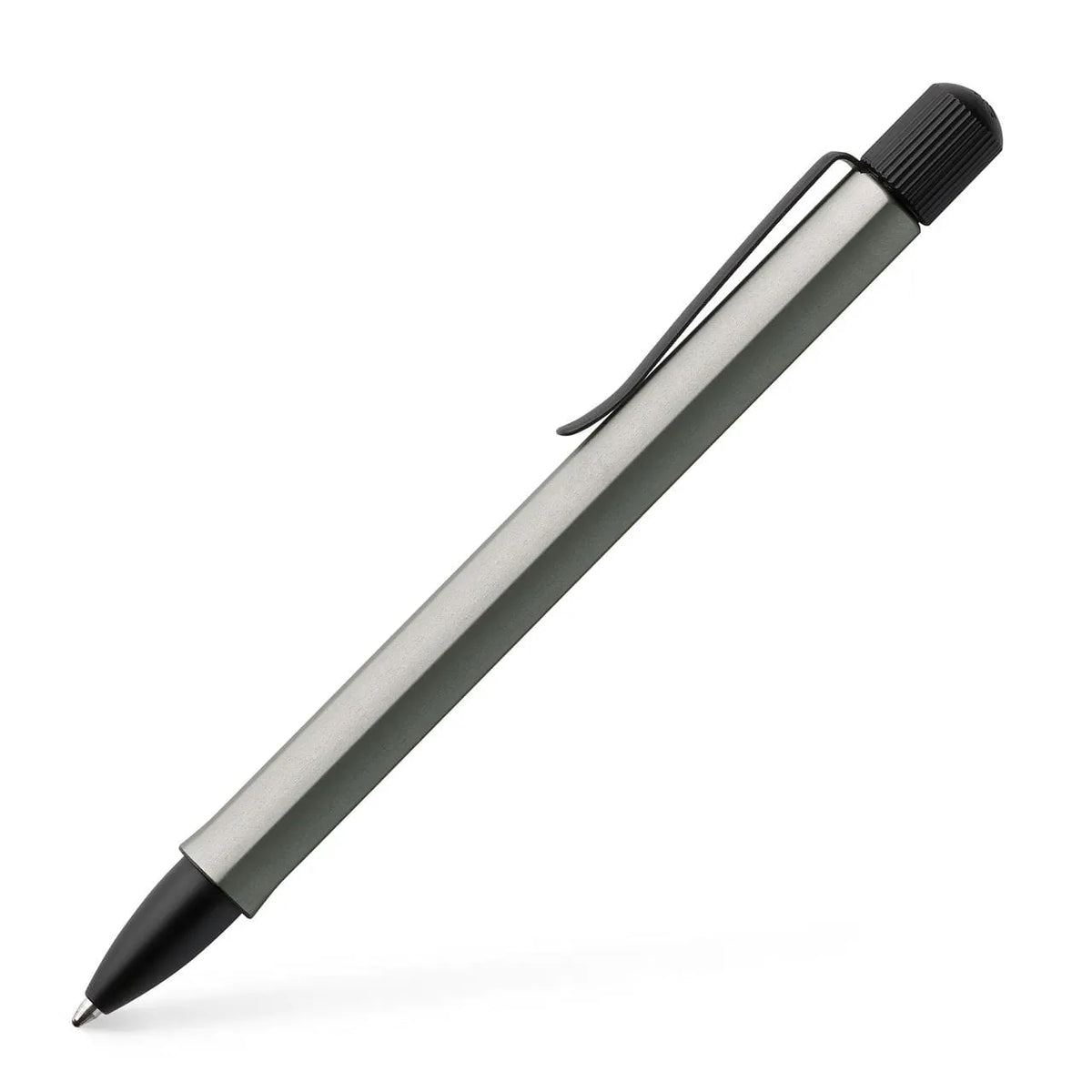 עט כדורי אלומיניום בצבע אפור פחם | Faber Castell Hexo ballpoint pen