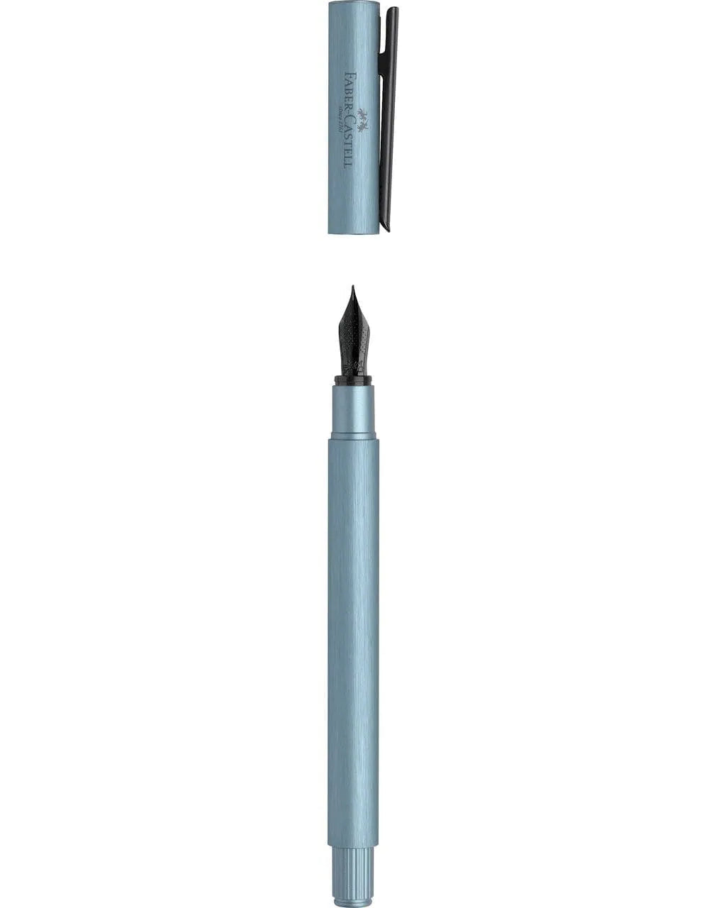 עט נובע אלומיניום כחול בהיר בגימור מתכתי | Faber Castell Neo Slim Serenity Blue