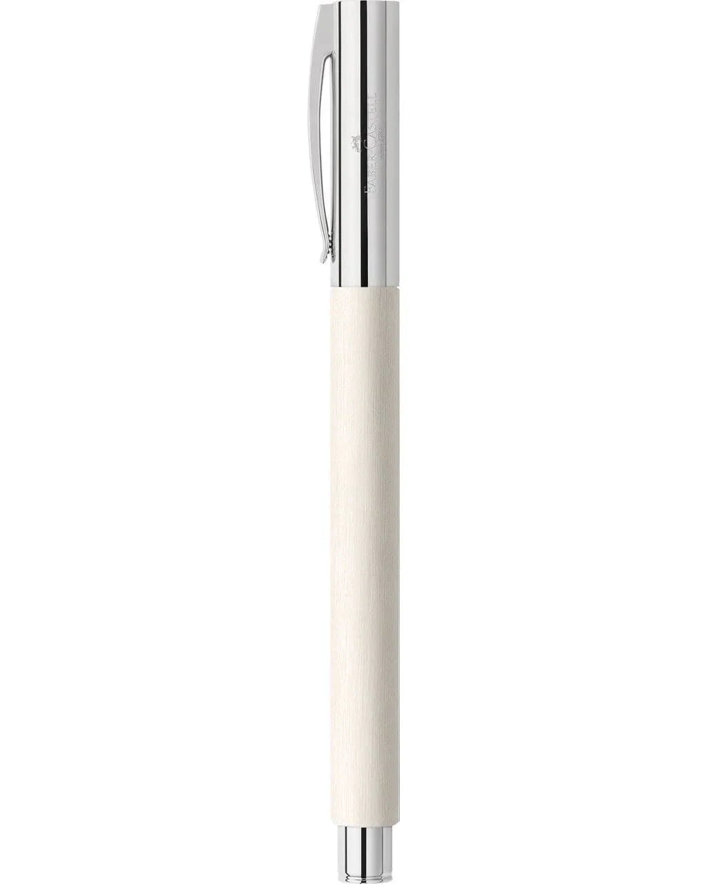 עט נובע יוקרתי בעובי B לבן בשילוב כרום מבריק | Faber Castell Ambition Cinematic White