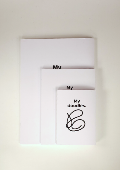 בלוק ציור תליש הכרוך כמחברת ב3 גדלים לבחירה | MY DOODLES