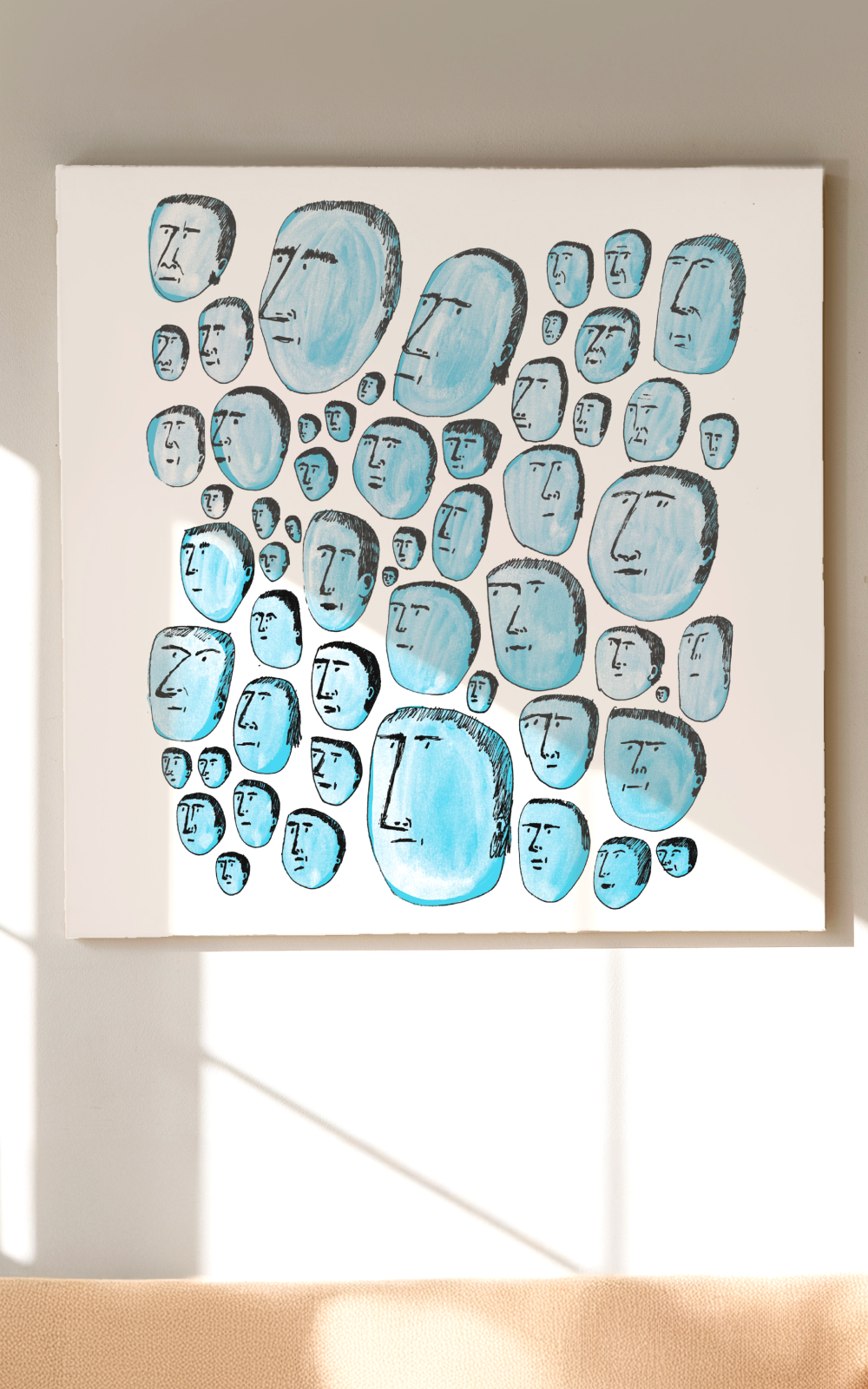 הדפס לתלייה על הקיר | Blue faces | ענת ורשבסקי