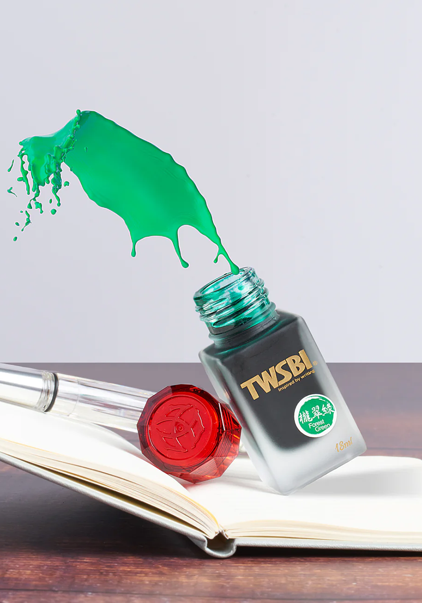בקבוק דיו 18 מ"ל ירוק כהה | TWSBI Ink forest green