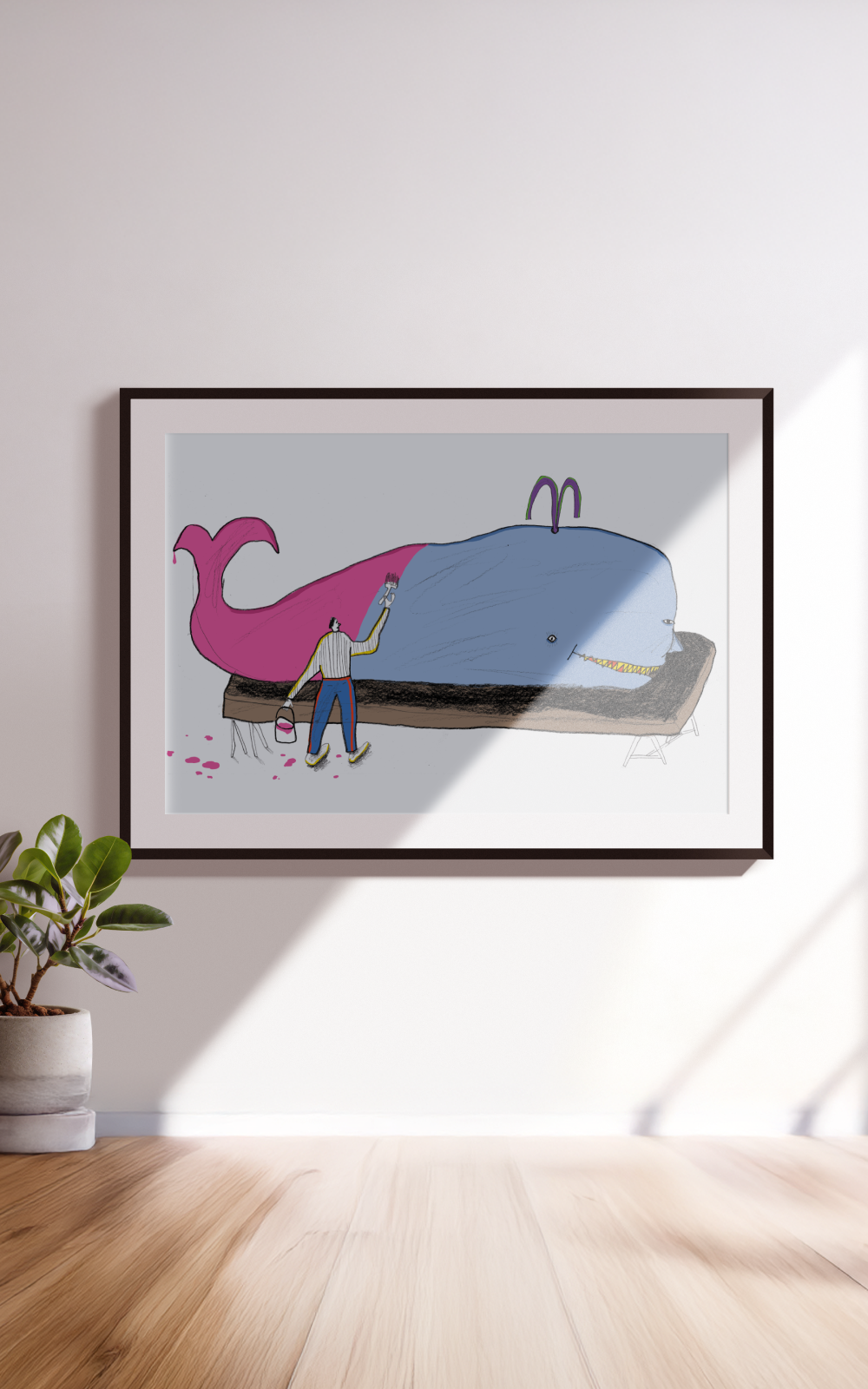 הדפס לתלייה על הקיר | Painting the whale | ענת ורשבסקי