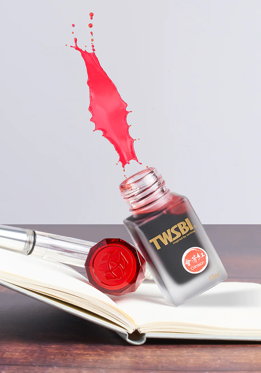 בקבוק דיו 18 מ"ל אדום ארגמן | TWSBI Ink Crimson