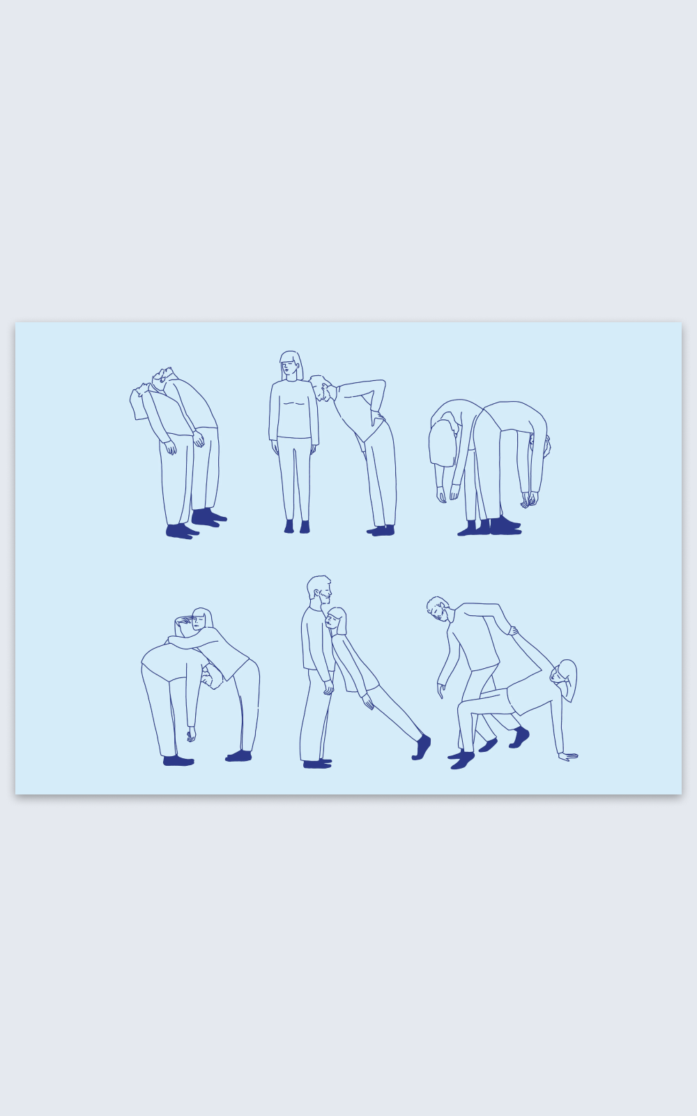 הדפס לתלייה על הקיר | זוג | כחול | מאיירת ליאן ברונשטיין