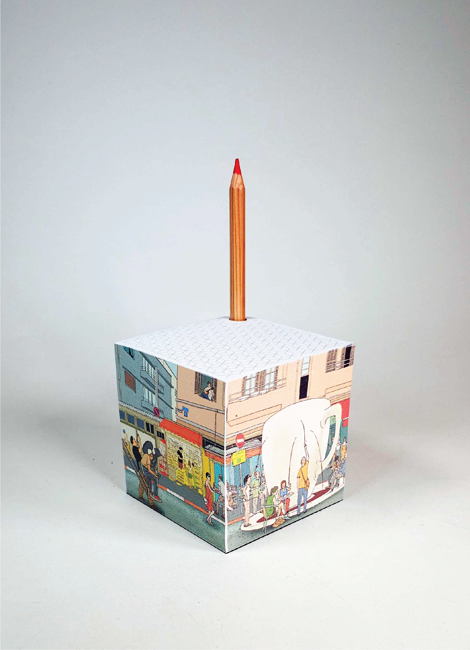 קוביית נייר לבן מאויירת | טעינה | מאייר יזהר כהן