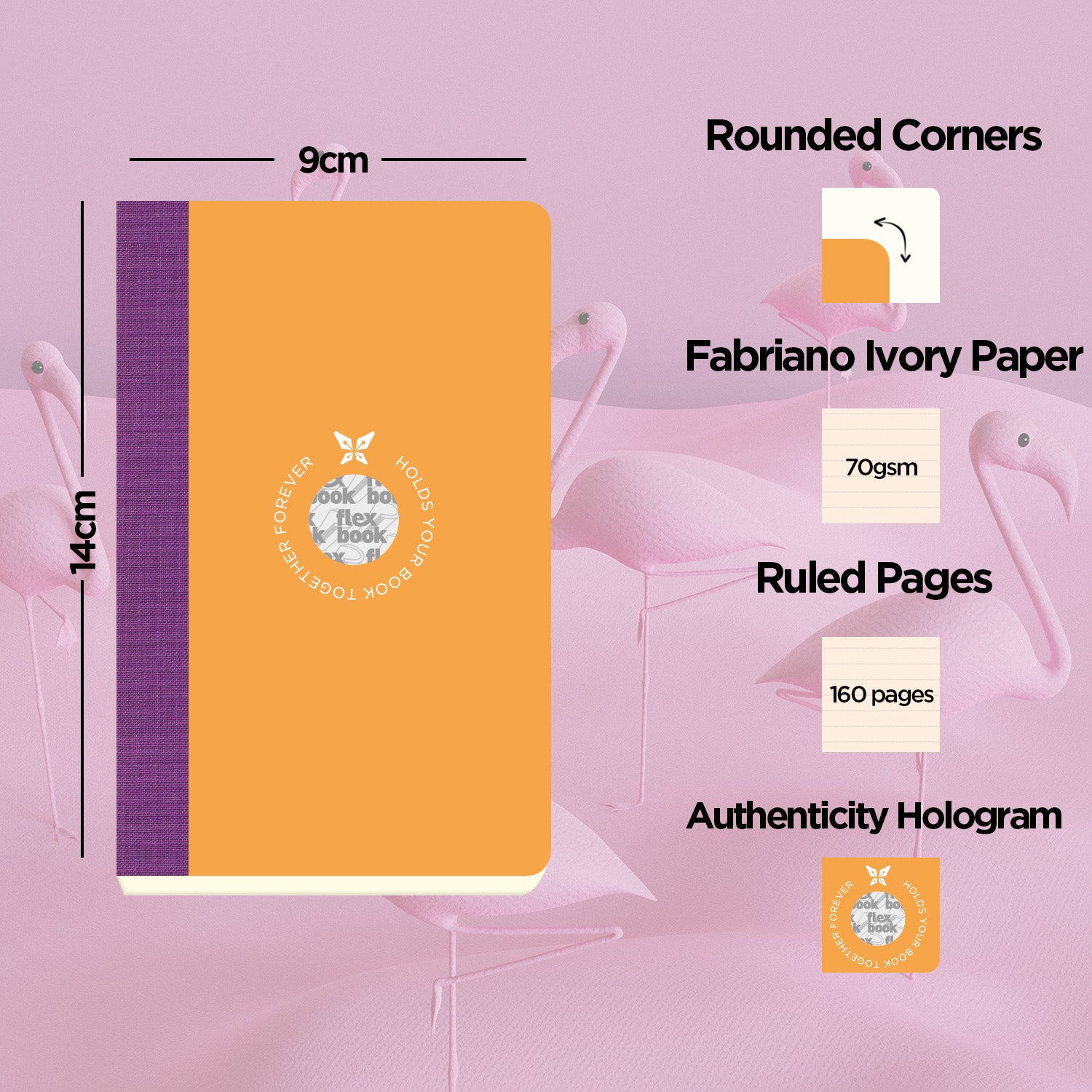 מחברת שורה כריכה כתום סגול SMARTBOOK | גודל כיס 9X14 ס"מ