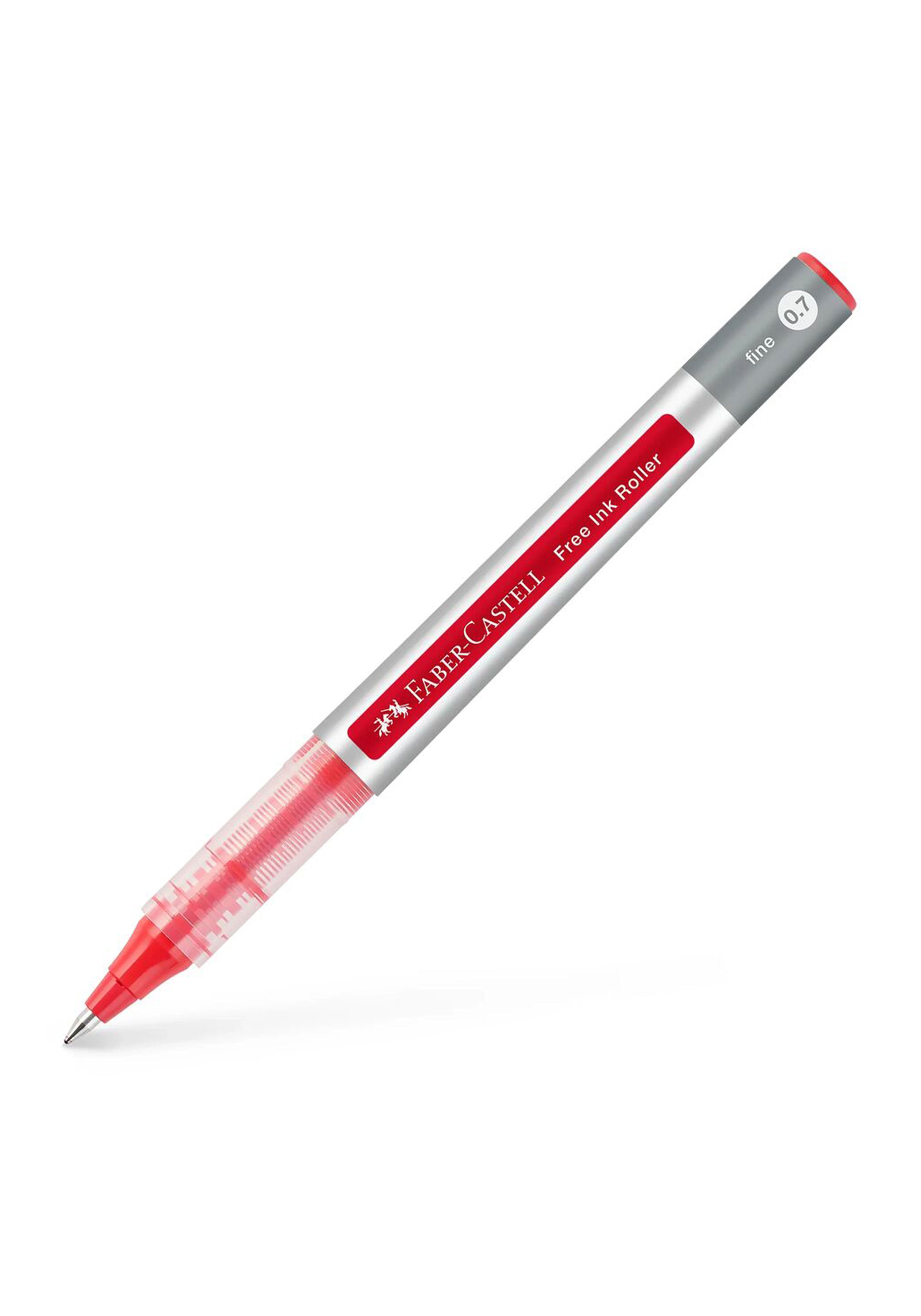 עט רולר אדום | עובי רפיל לבחירה | Faber Castell Free Ink