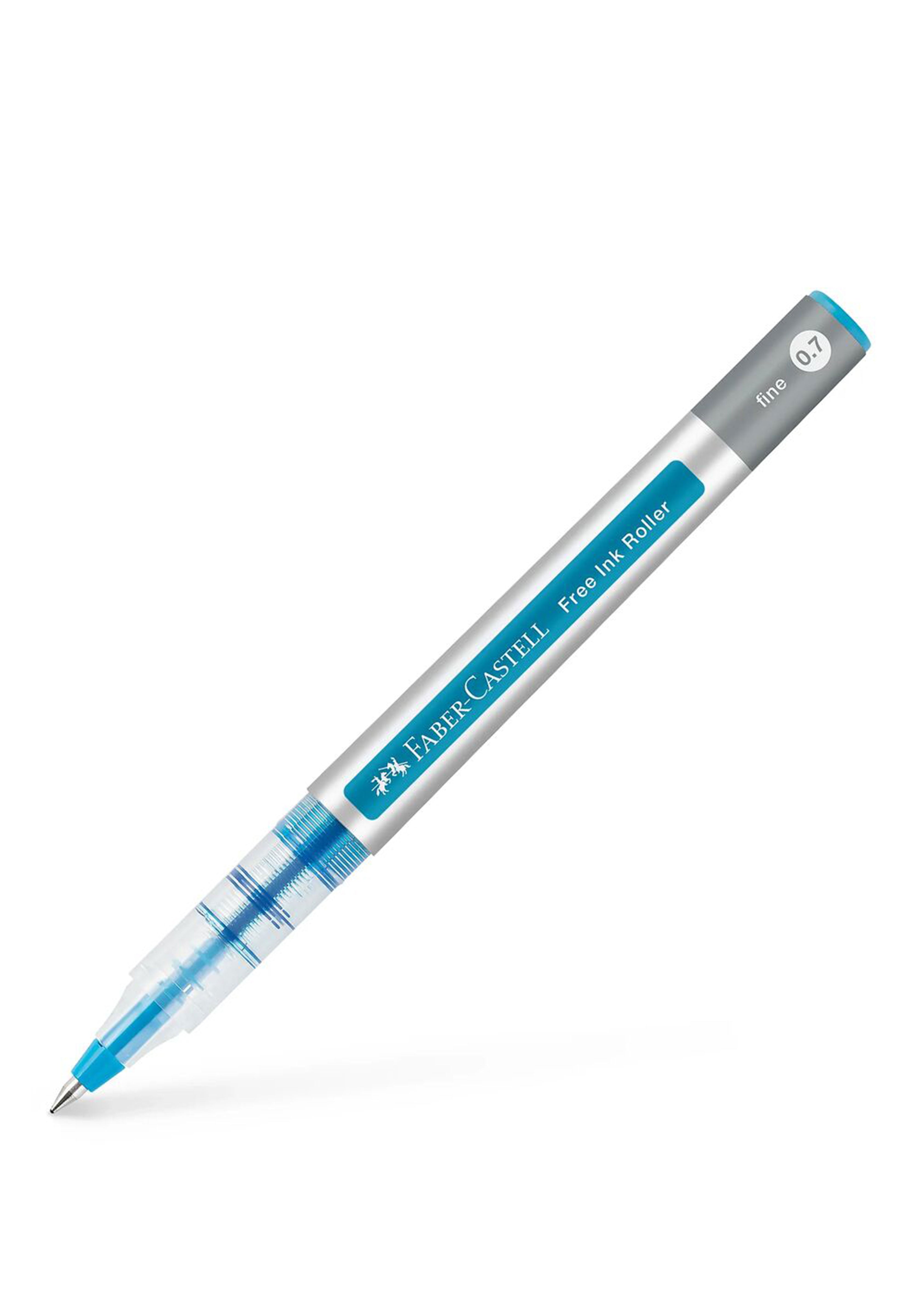 עט רולר תכלת שמים | עובי רפיל לבחירה | Faber Castell Free Ink