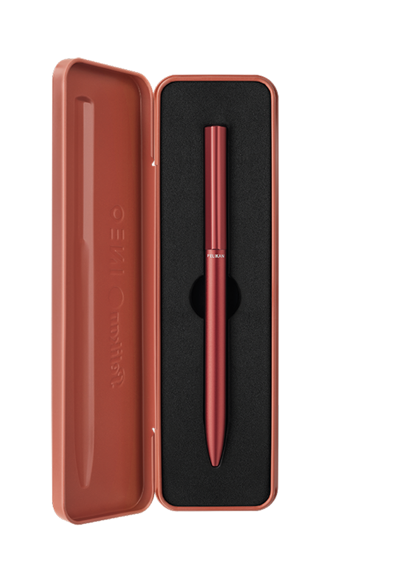 עט כדורי אדום בקופסת פח | Pelikan INEO Ballpoint