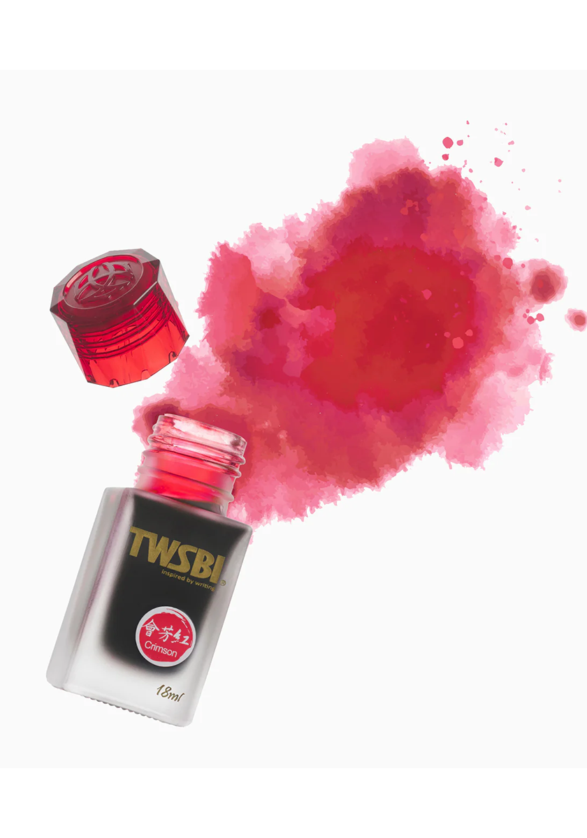 בקבוק דיו 18 מ"ל אדום ארגמן | TWSBI Ink Crimson