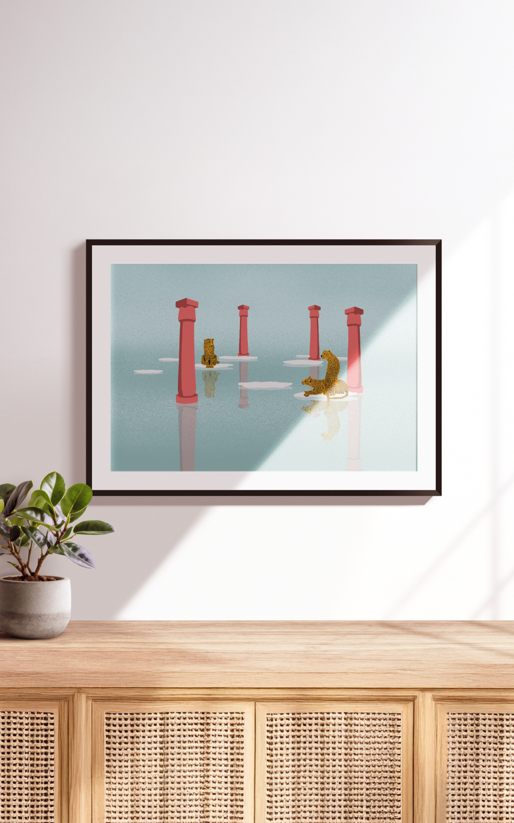 הדפס לתלייה על הקיר | Floating Tigers | מאיירת ליאן ברונשטיין