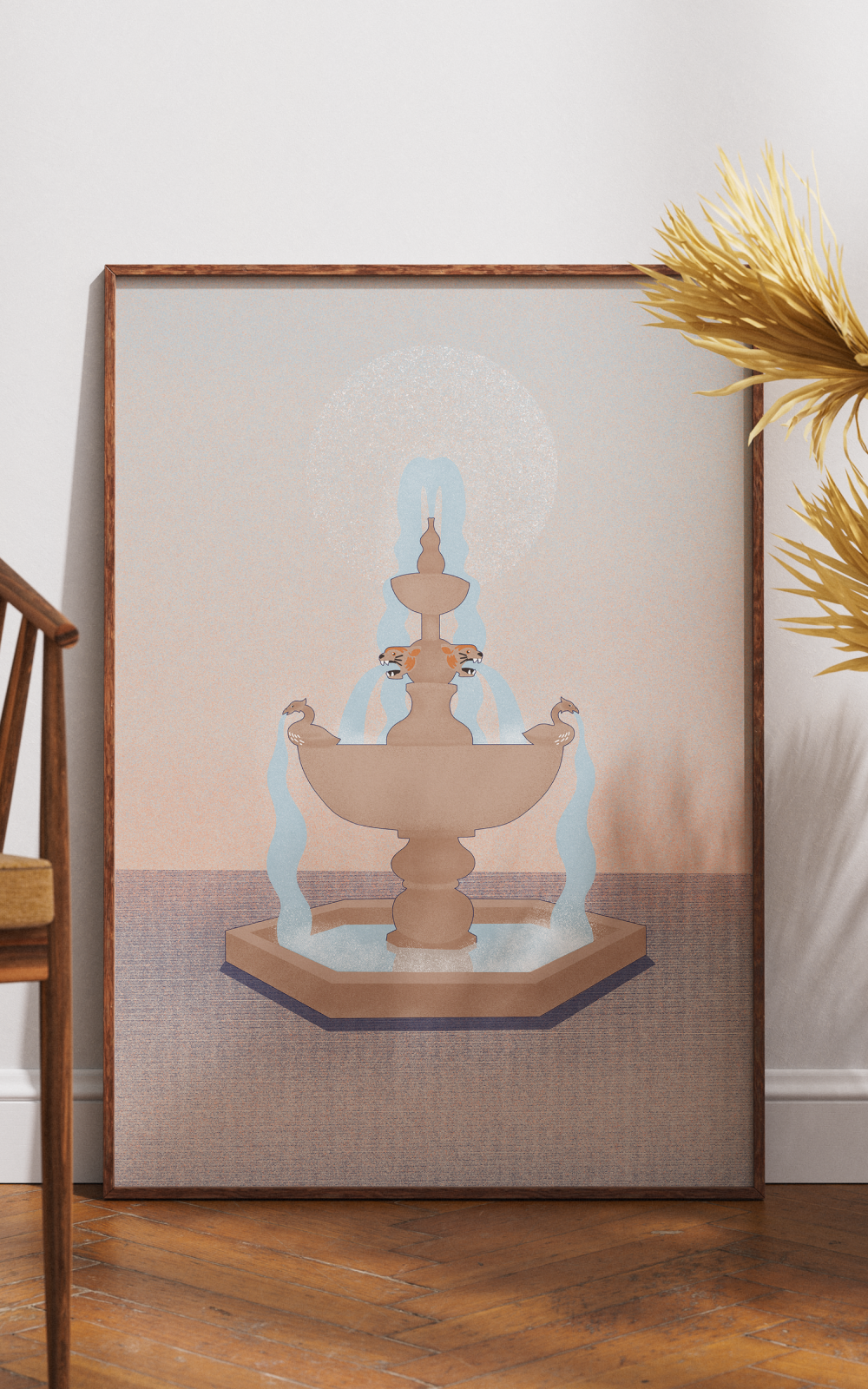 הדפס לתלייה על הקיר | Fountain | מאיירת ליאן ברונשטיין