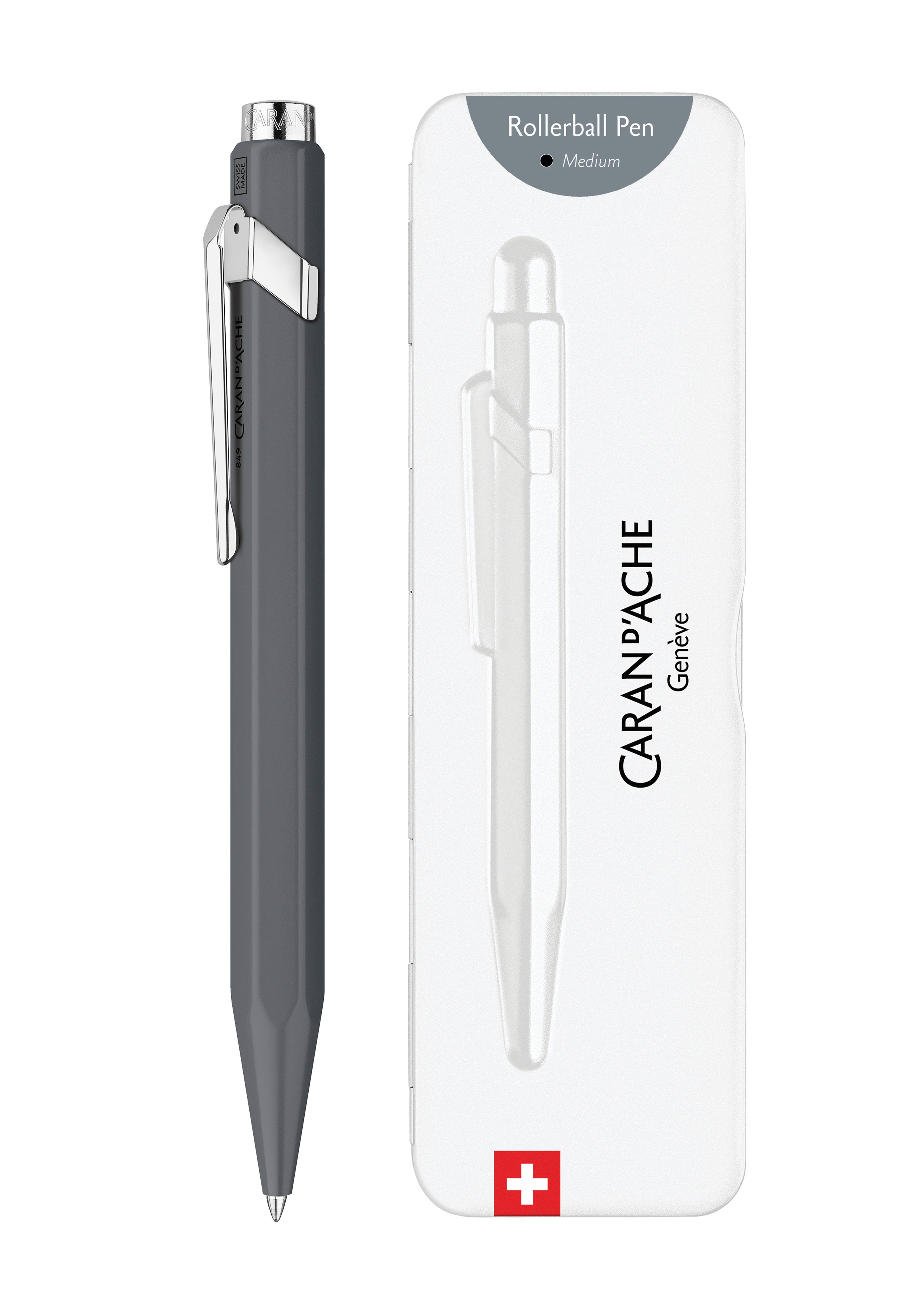 עט רולר אפור לחיץ 849 | Caran d’Ache