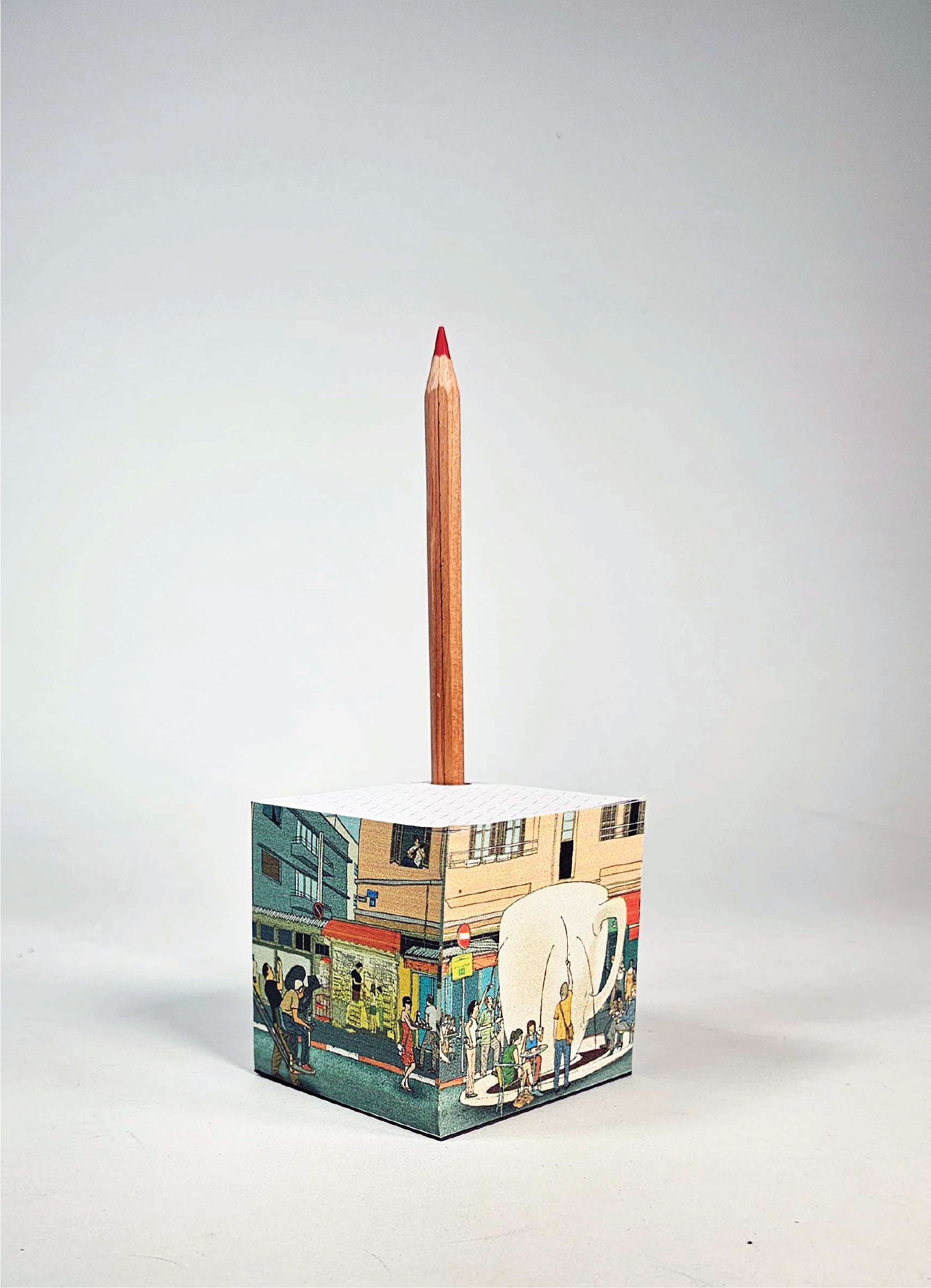 קוביית נייר לבן מאויירת | טעינה | מאייר יזהר כהן