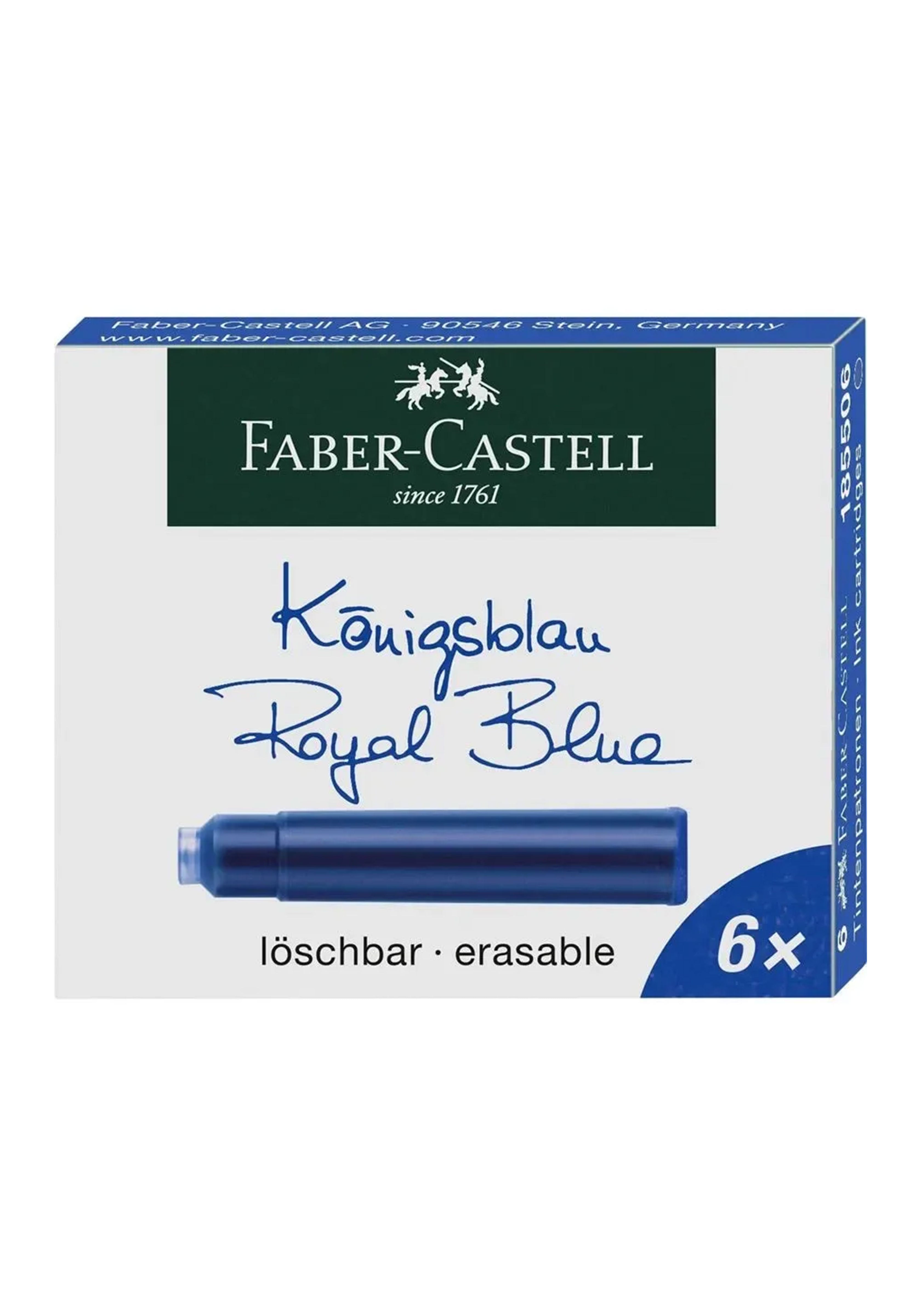 קפסולות דיו לעט נובע כחול רויאל | Faber Castell Cartridges