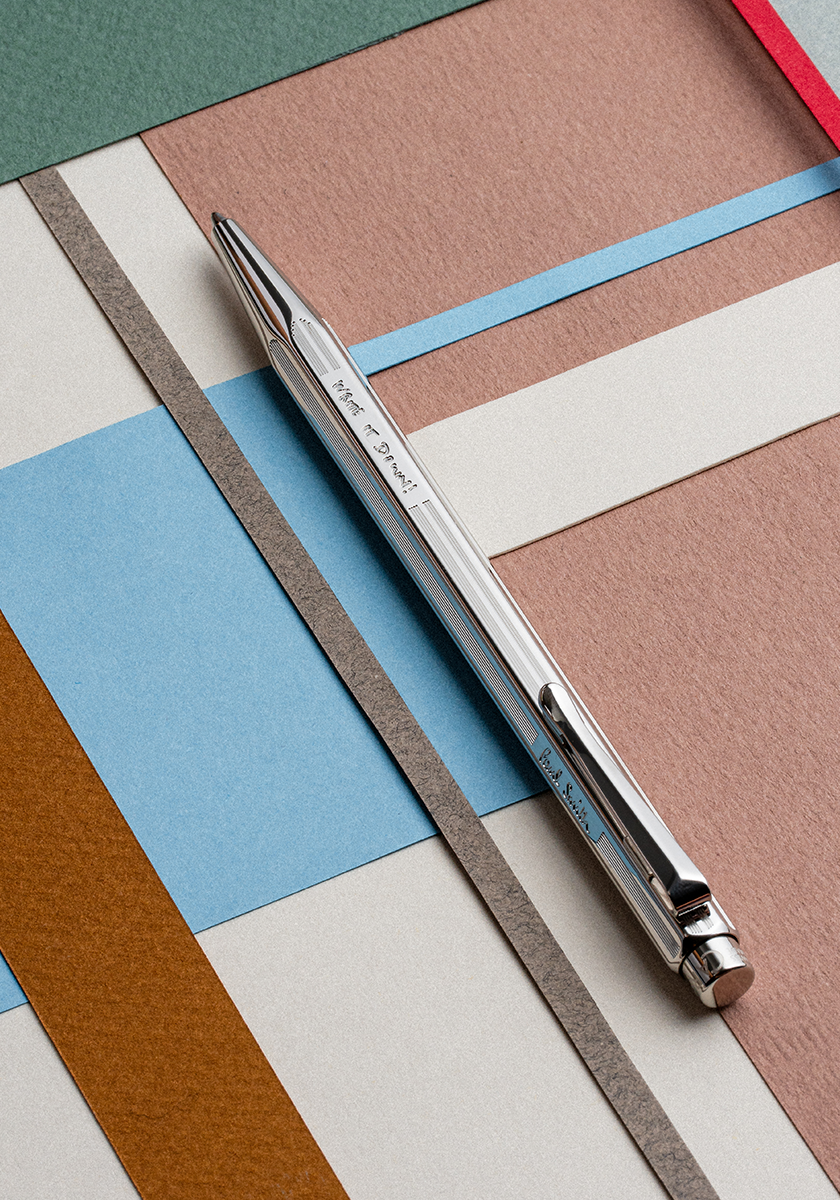 עט כדורי יוקרתי אקרידור כסוף | CARAN D’ACHE + Paul Smith Ecridor Ballpoint
