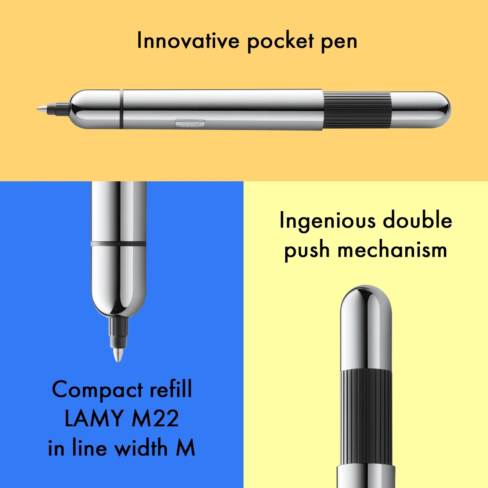 עט כדורי קומפקטי כסוף כרום | LAMY pico Chrome