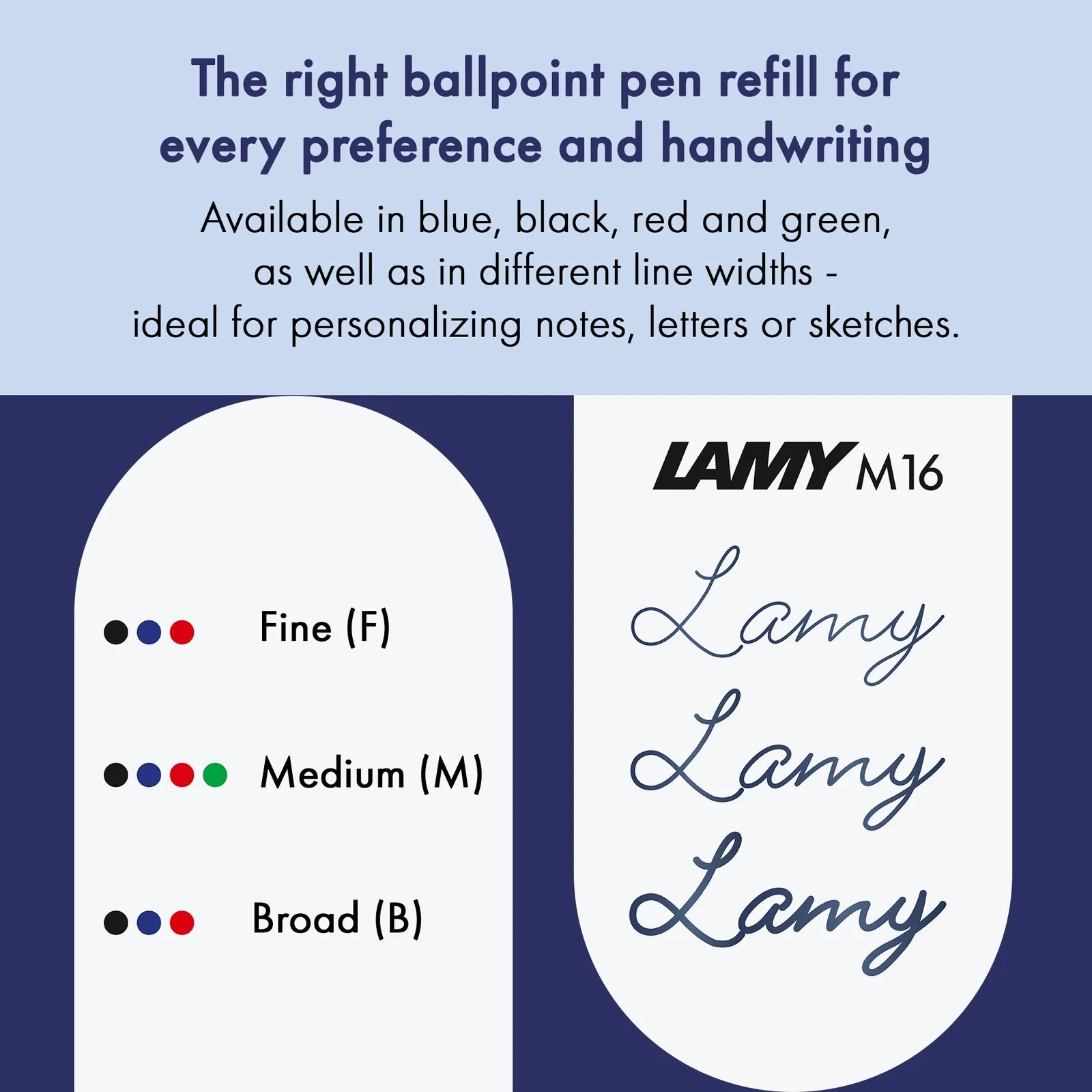 רפיל כדורי כחול עובי לבחירה | LAMY M16 Ballpoint Refill
