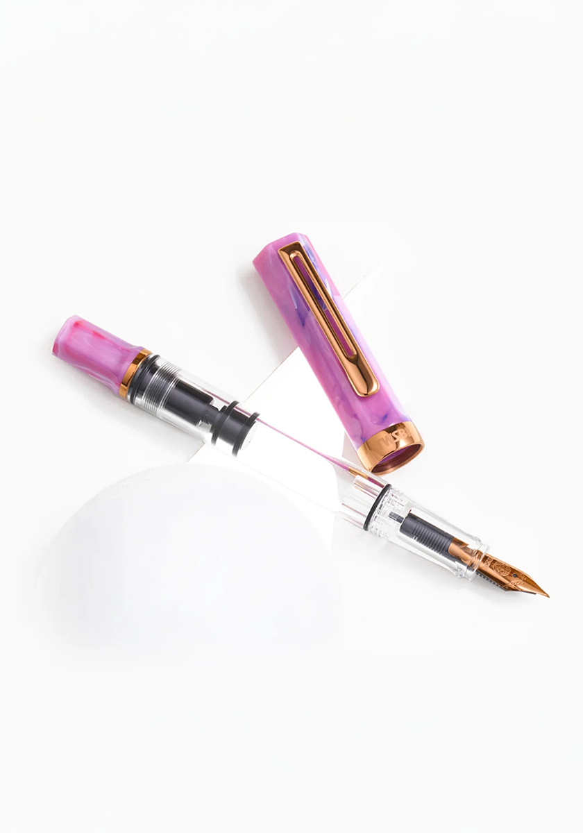 עט נובע פלואוריט סגול וברונזה | TWSBI ECO Fluorite Purple w/Bronze