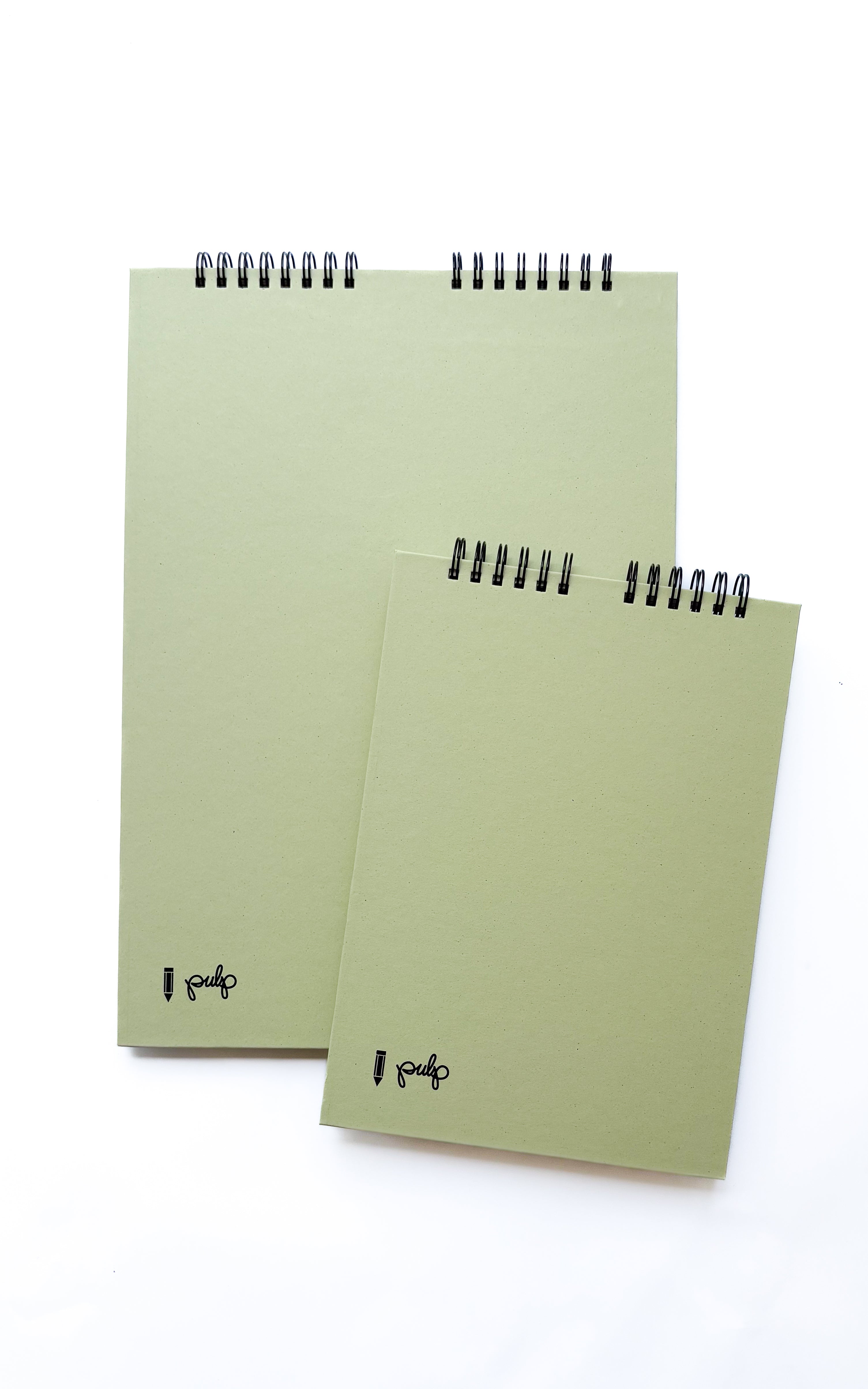 מחברת ספירלה חלקה אורגנית ואקולוגית | כריכה קשה | 2 גדלים לבחירה