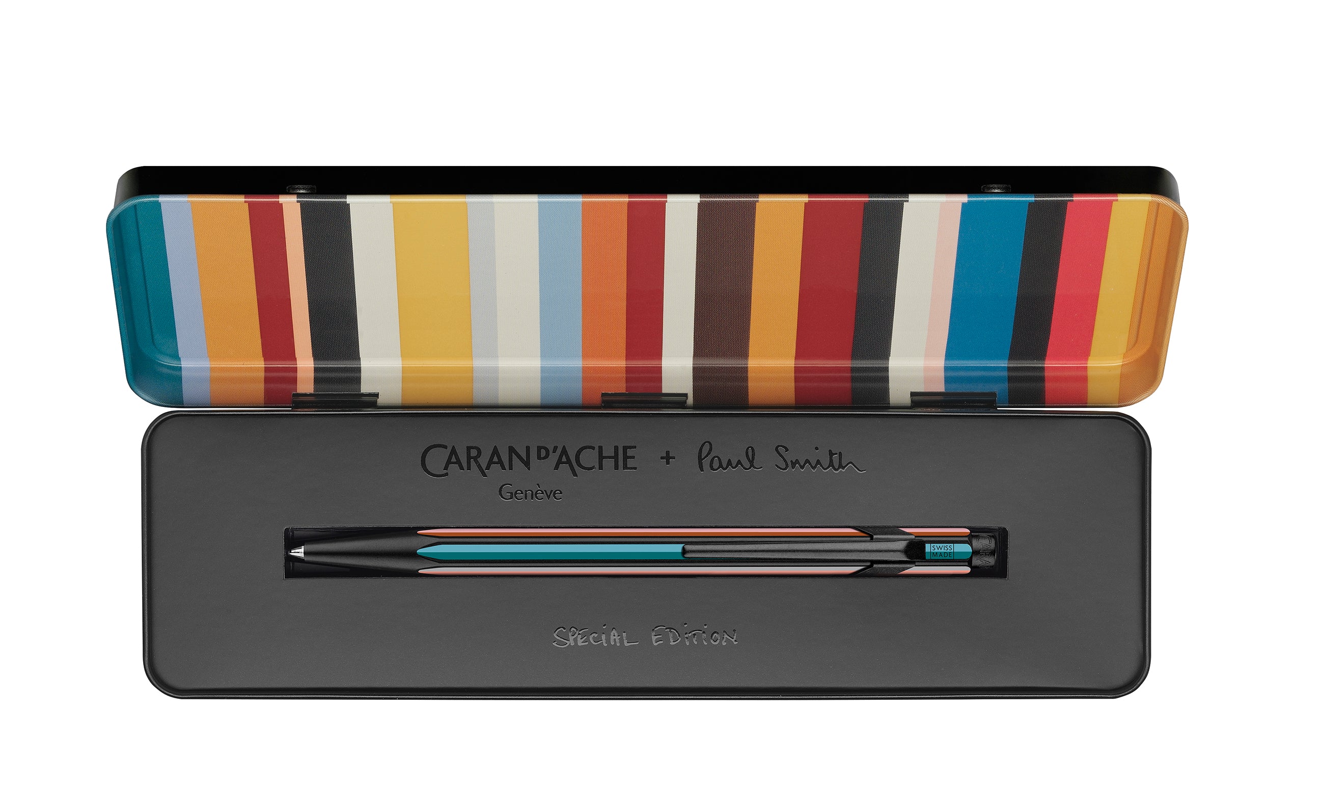 עט כדורי שחור ומפוספס מסדרת 849 | CARAN D’ACHE + PAUL SMITH EDITION 5 BLACK
