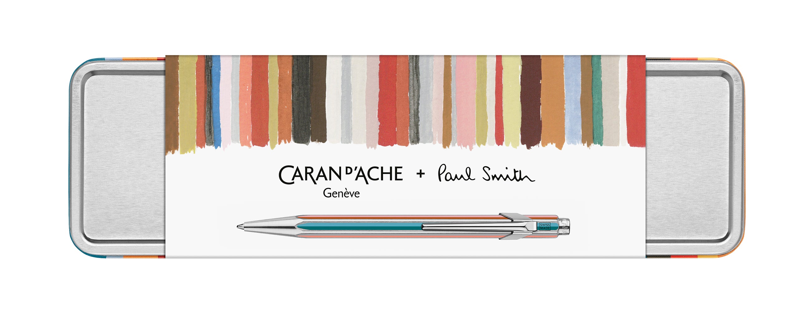 עט כדורי כסוף ומפוספס מסדרת 849 | CARAN D’ACHE + PAUL SMITH EDITION 5 GREY SILVER