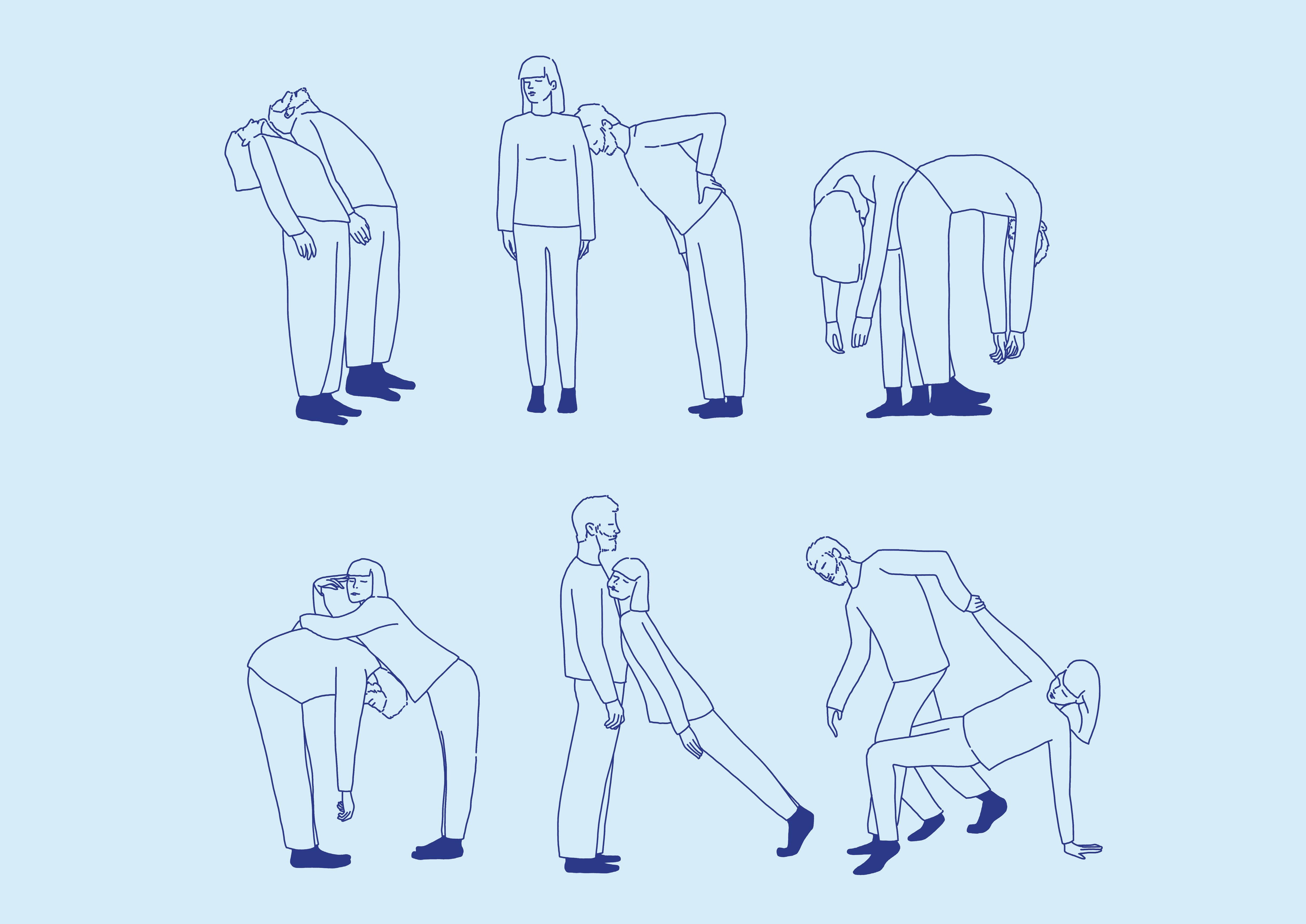 הדפס לתלייה על הקיר | זוג | כחול | מאיירת ליאן ברונשטיין