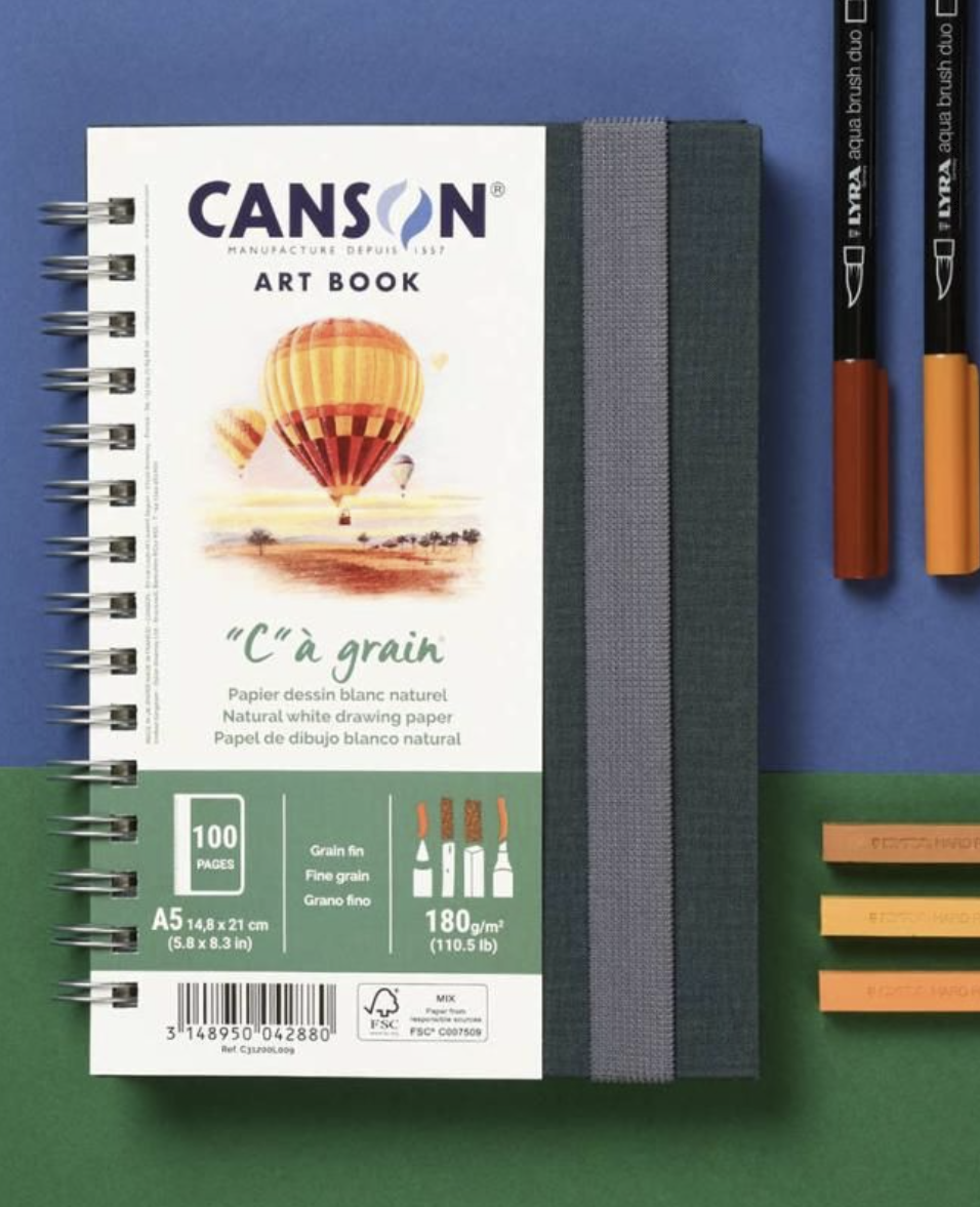 מחברת סקיצות 180 גרם בגודל A5 | Canson "C" à grain Art Book