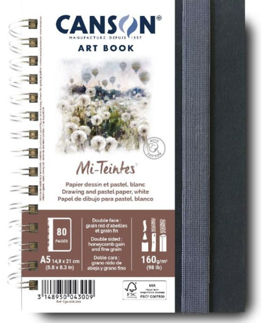 מחברת סקיצות 160 גרם בגודל A5 | Canson Mi-Teintes Art Book