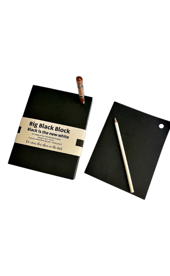 I BIG BLACK BLOCK בלוק ממו מנייר שחור