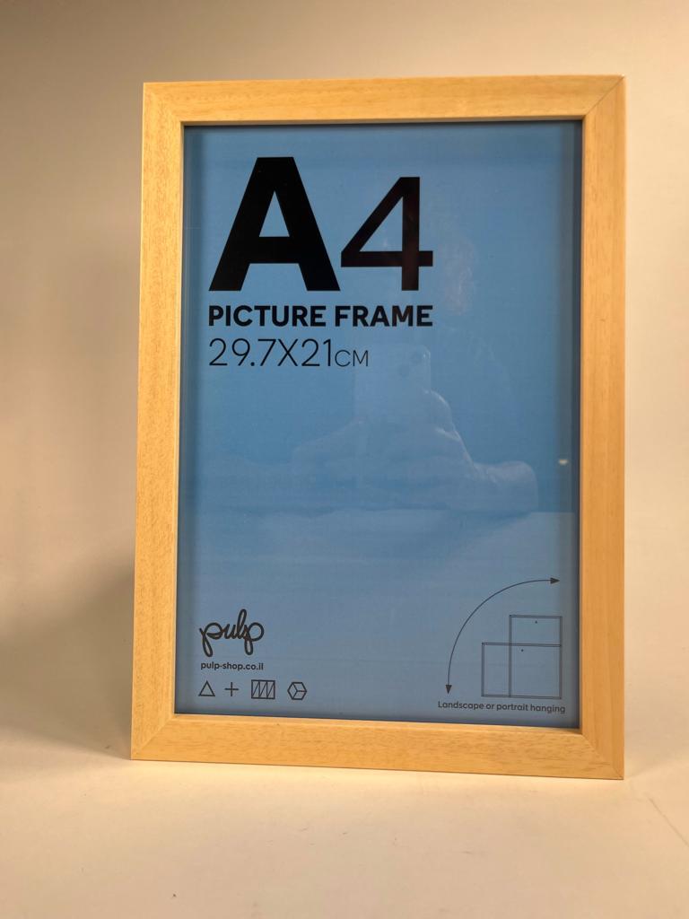 מסגרת עץ לתמונה בגודל A4 בצבעים לבחירה