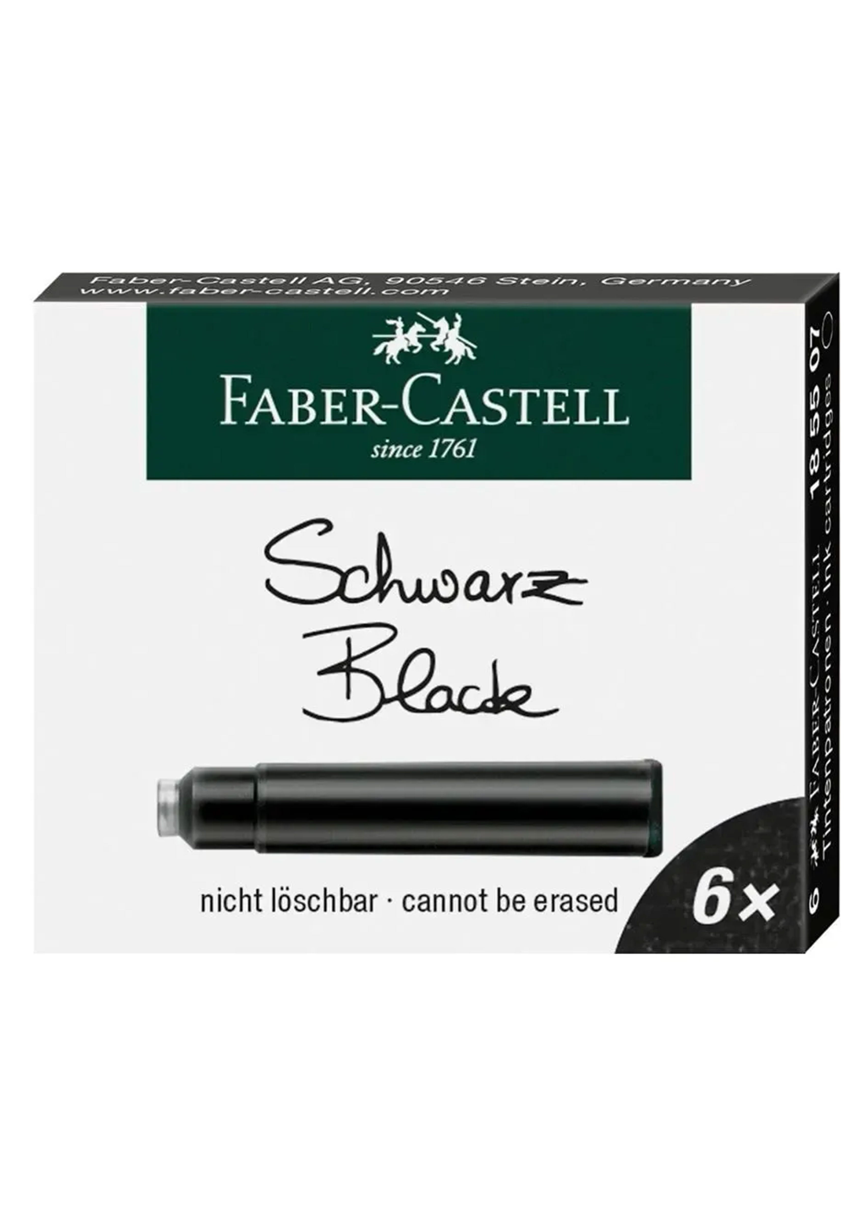 קפסולות דיו לעט נובע שחור | Faber Castell Cartridges