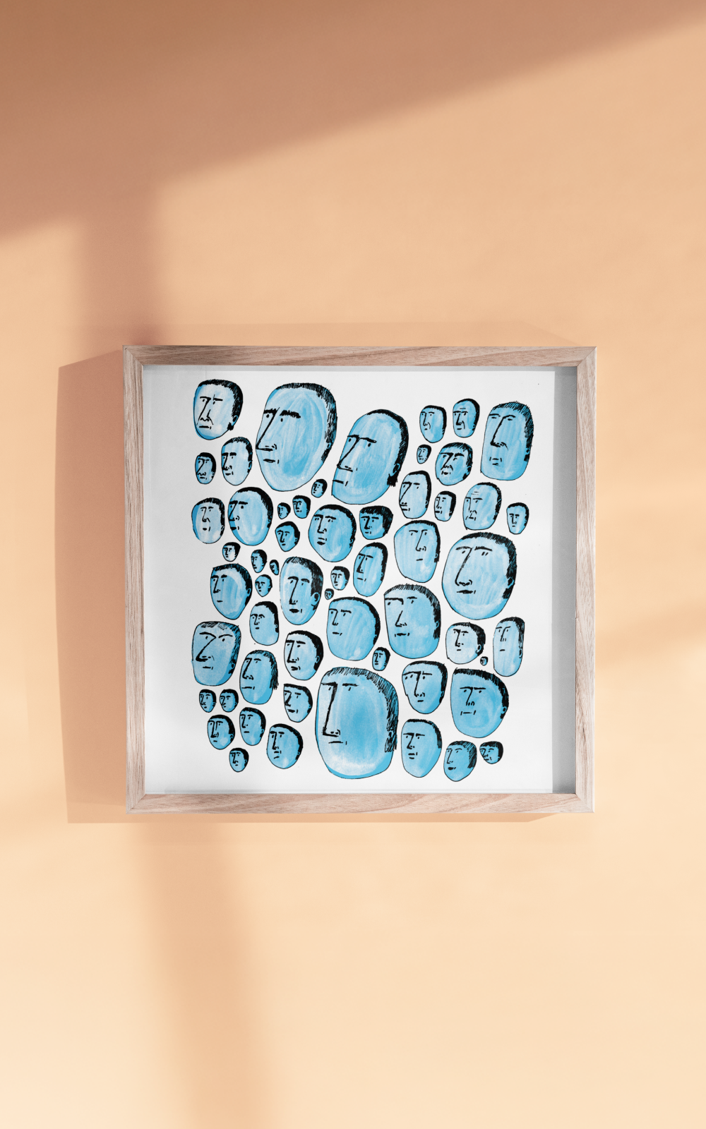 הדפס לתלייה על הקיר | Blue faces | ענת ורשבסקי