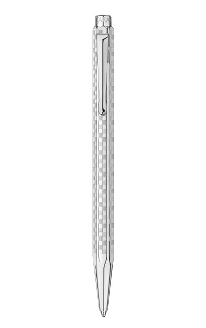 עט כדורי יוקרתי אקרידור דמקה | Caran D'Ache Ballpoint Pen Ecridor Damier Grey Silver