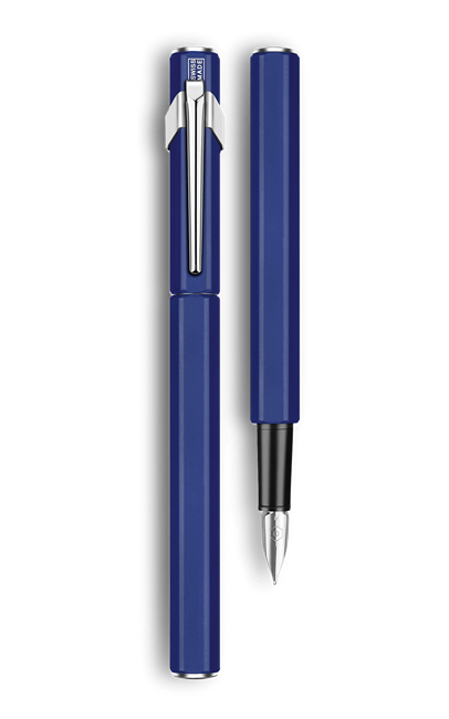 עט נובע כחול- עובי ציפורן לבחירה | Caran D'Ache Fountain Pen 849 Metal Blue