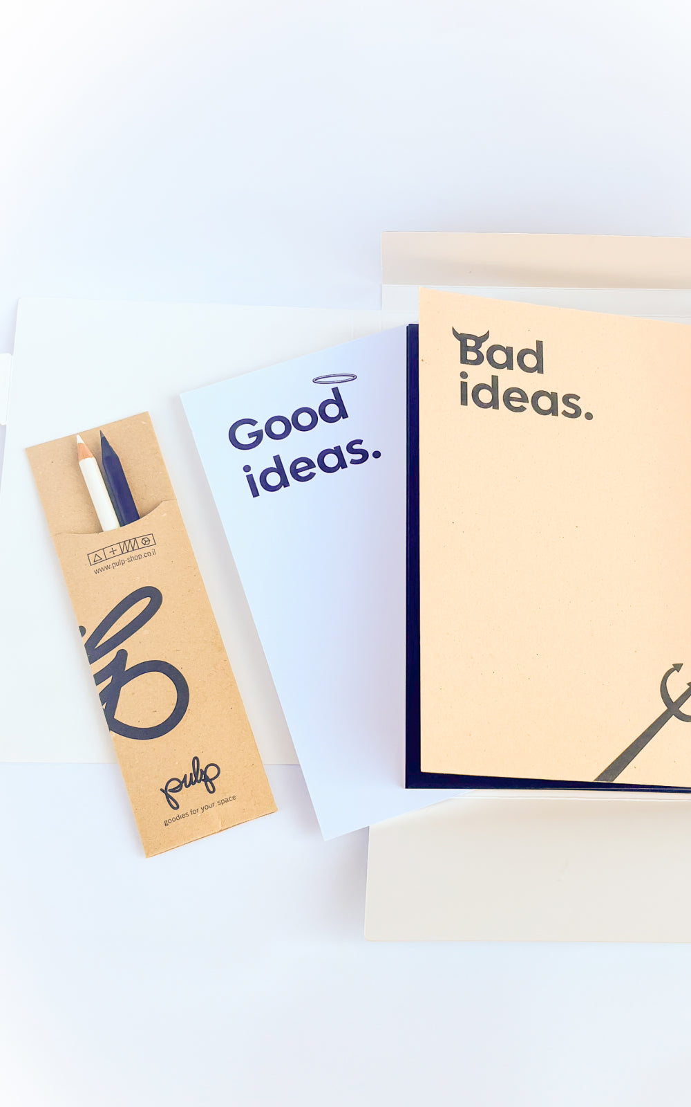 זוג מחברות במארז - לרעיונות המוצלחים ולאלו שפחות| GOOD & BAD