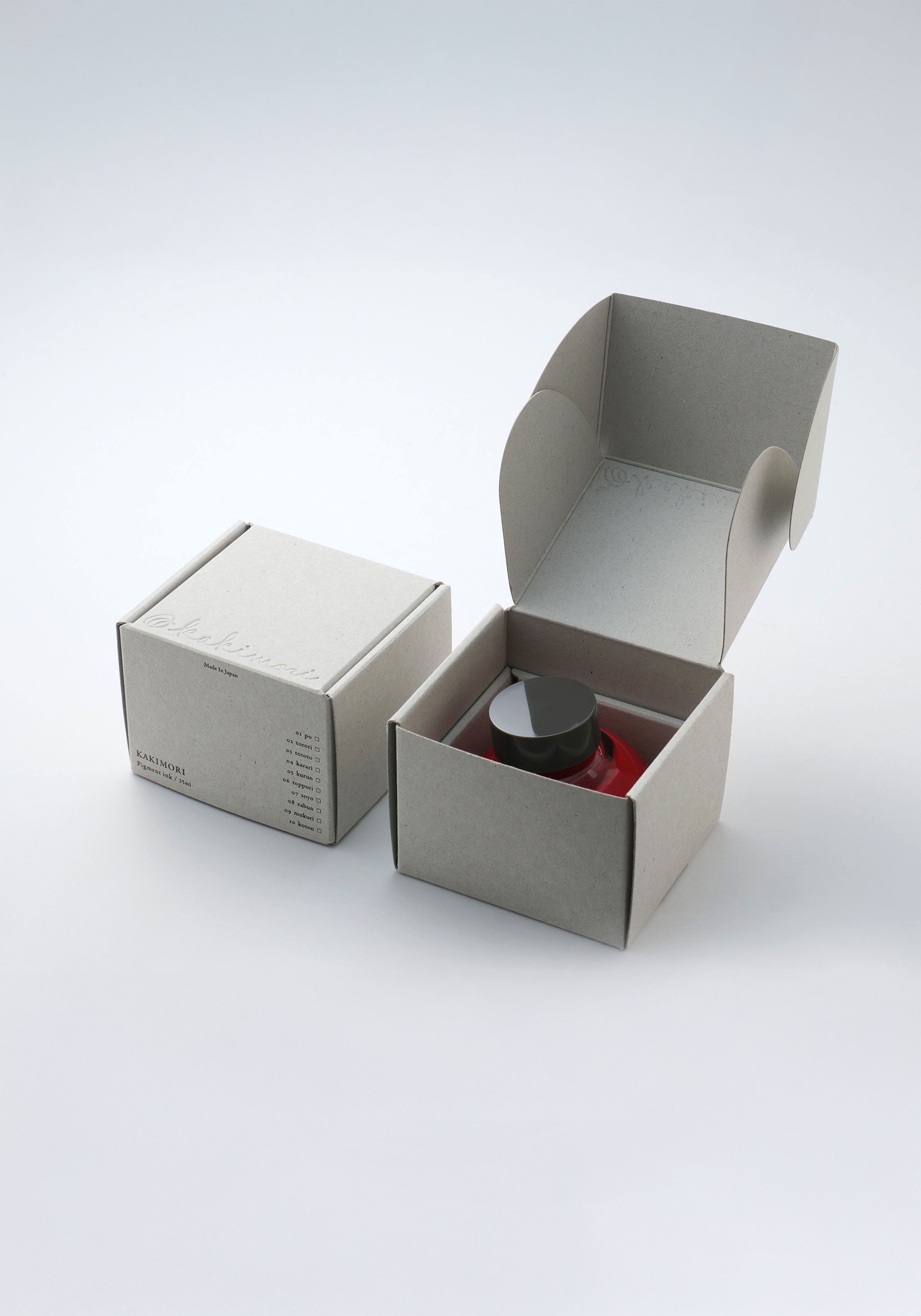 בקבוק דיו זכוכית כחול שמיים | Kakimori Ink Karari