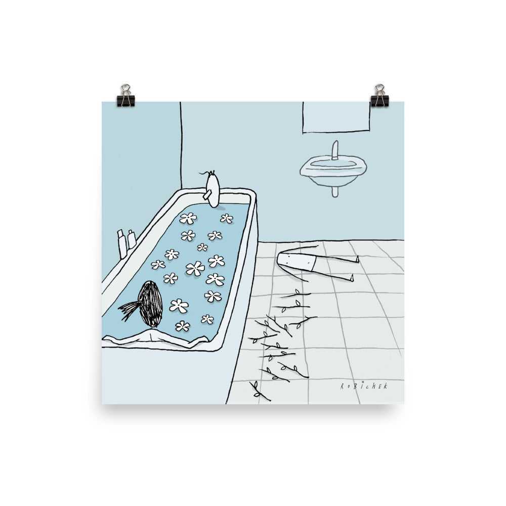 יובל רוביצ׳ק | Flowers in bath | הדפס דיגיטלי