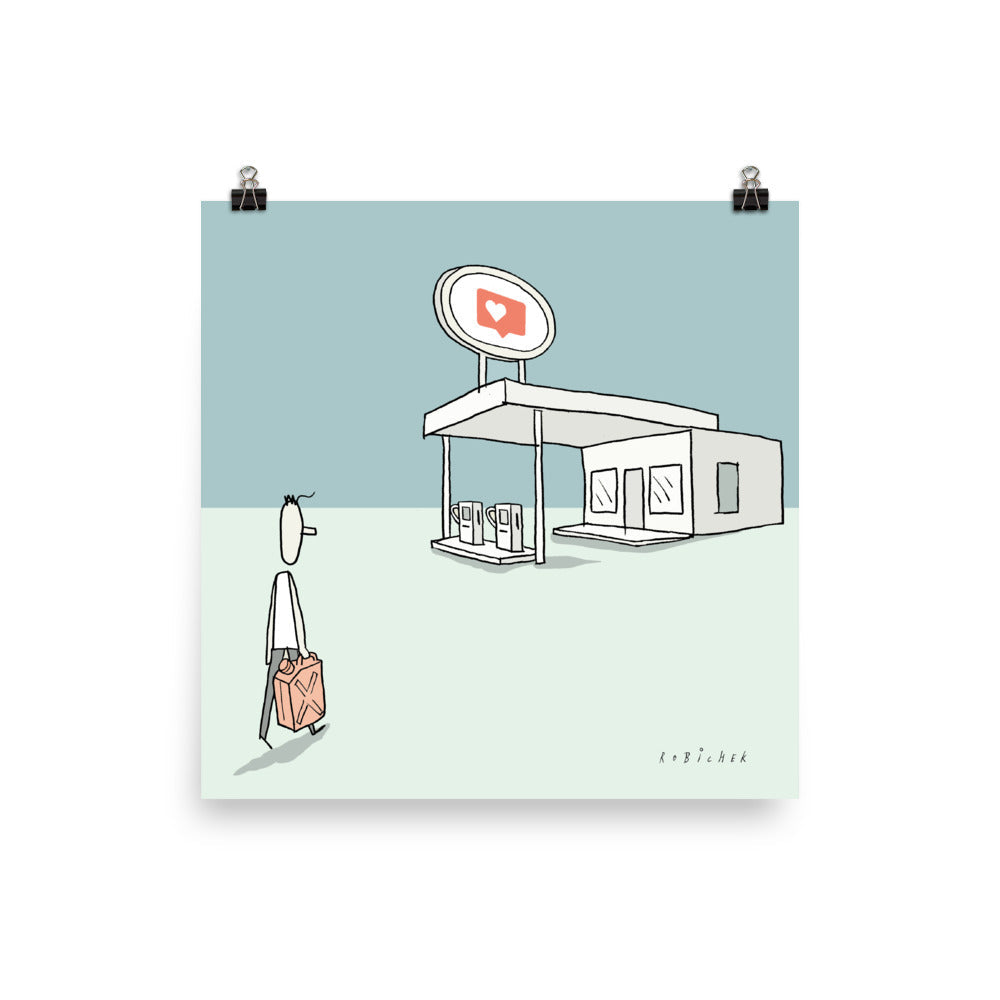 יובל רוביצ׳ק | Gas station | הדפס דיגיטלי