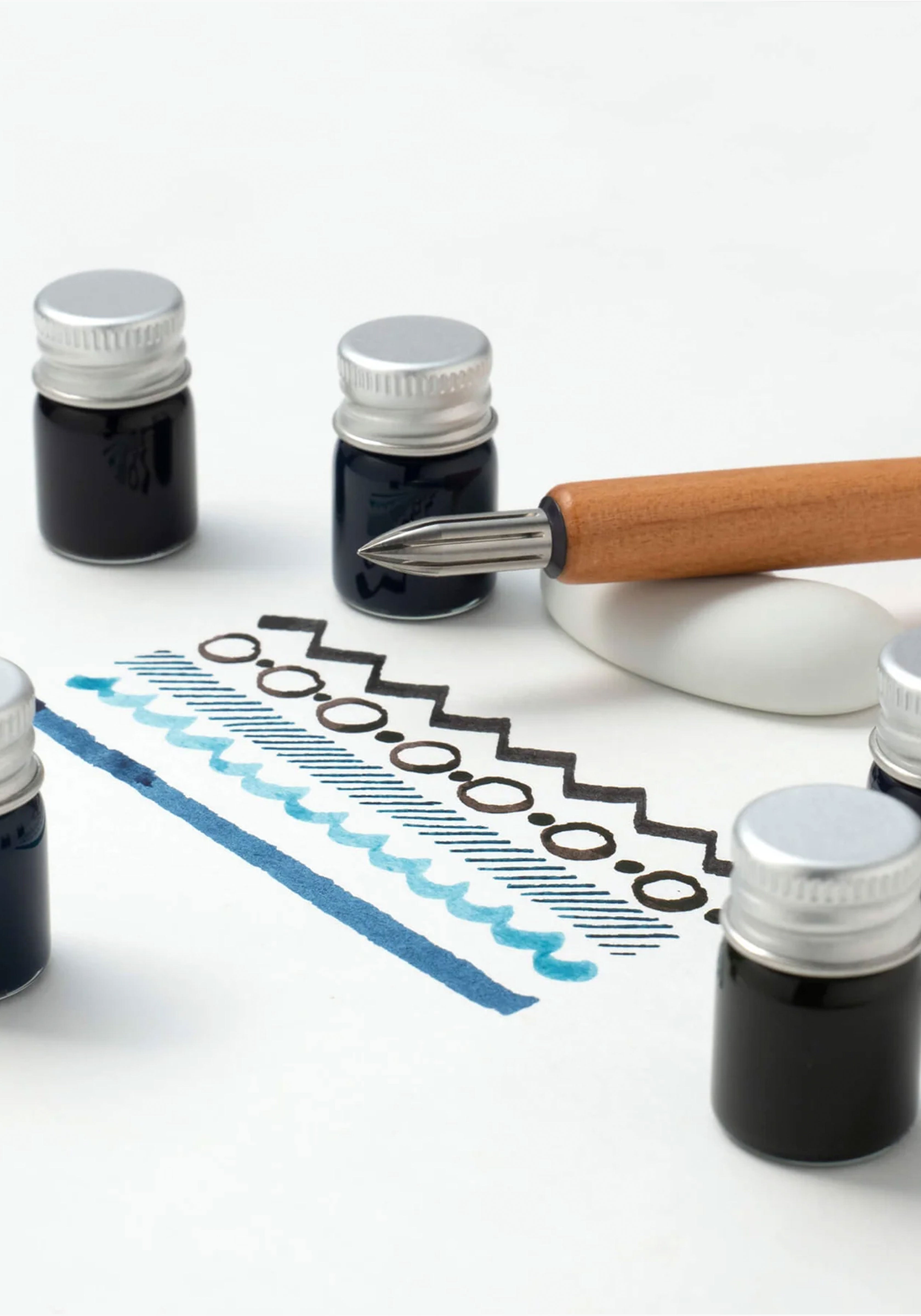 סט בקבוקוני דיו במגוון צבעים | Kakimori Ink sampler set