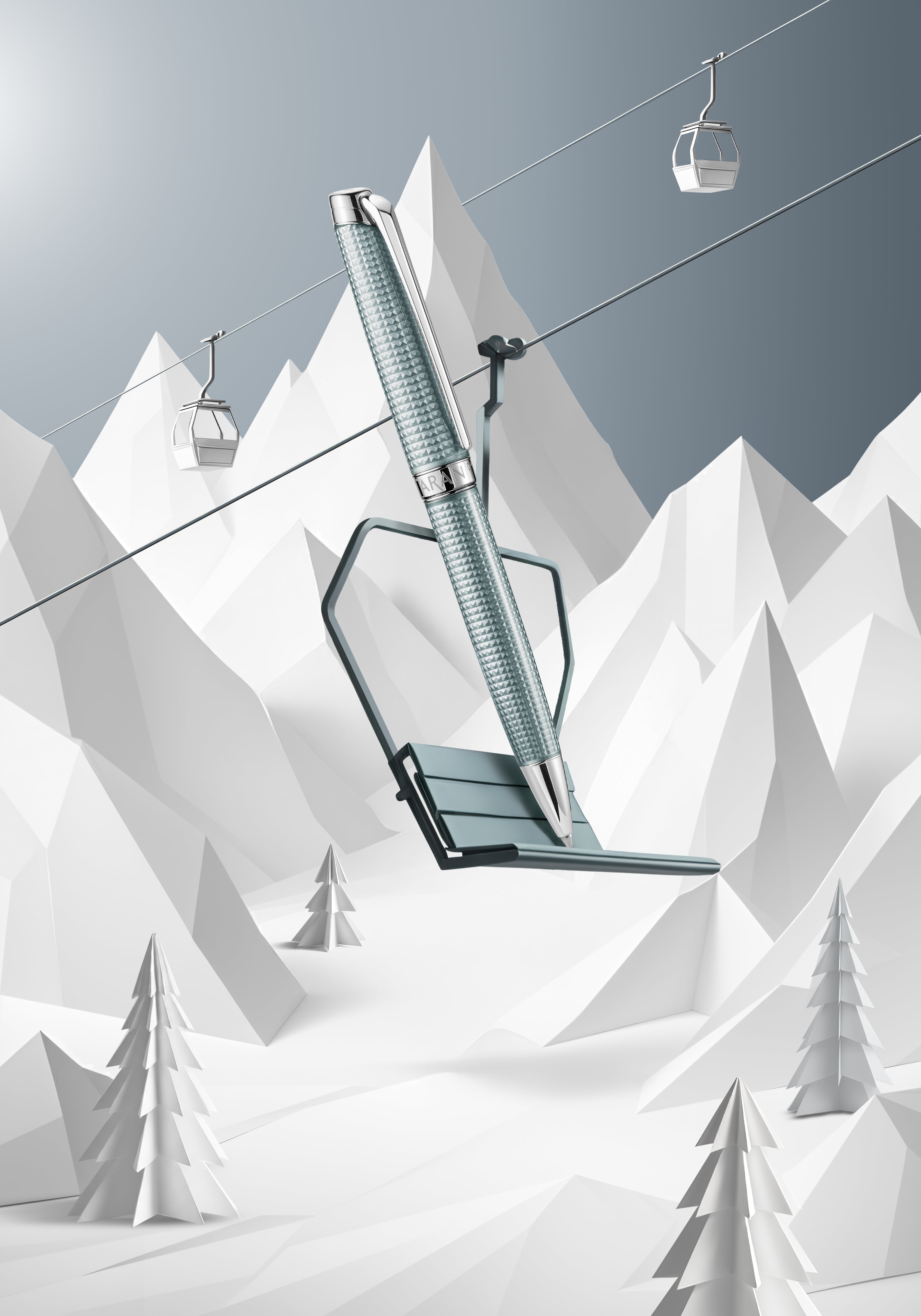 עט כדורי יוקרתי מסדרת לימן | LEMAN ALPINE FROST | Caran d'Ache