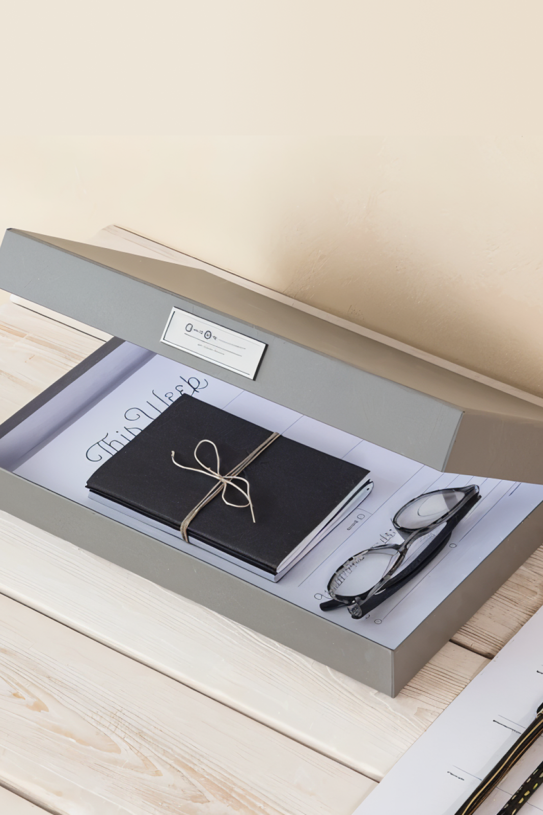 קופסאת אחסון דקורטיבית דקה מקרטון קשיח בגימור קנבס | דגם סוון