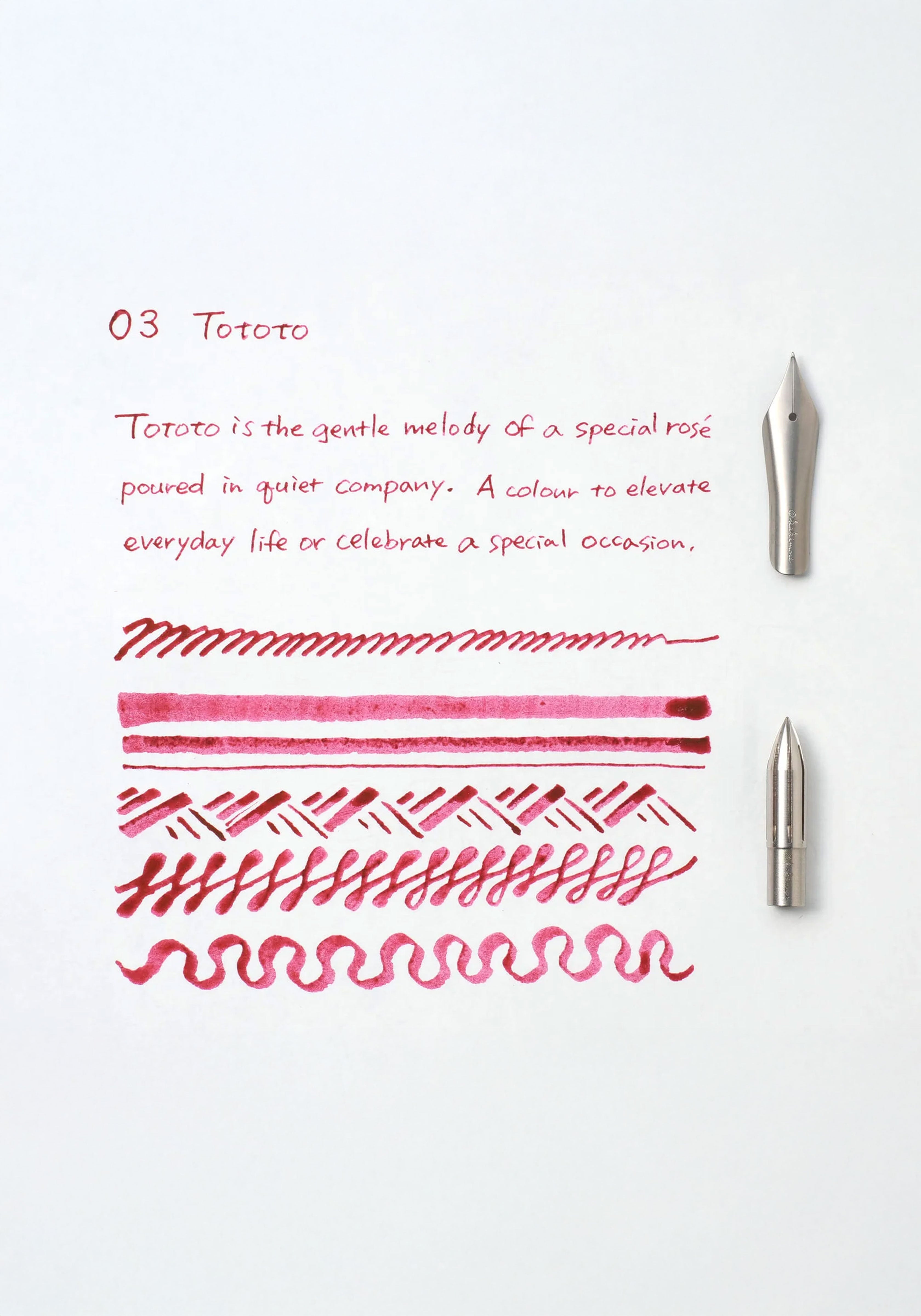 בקבוק דיו זכוכית ורוד פוקסיה | Kakimori Ink Tototo