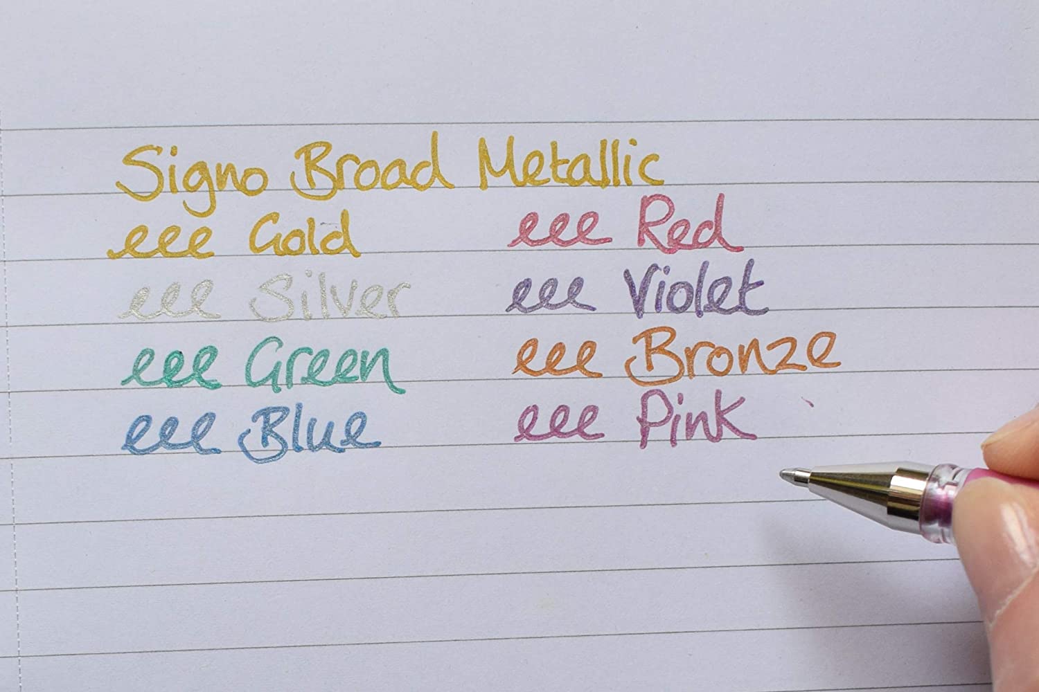 עט ג'ל מטאלי או לבן לכתיבה על נייר שחור של חברת UNIBALL היפנית