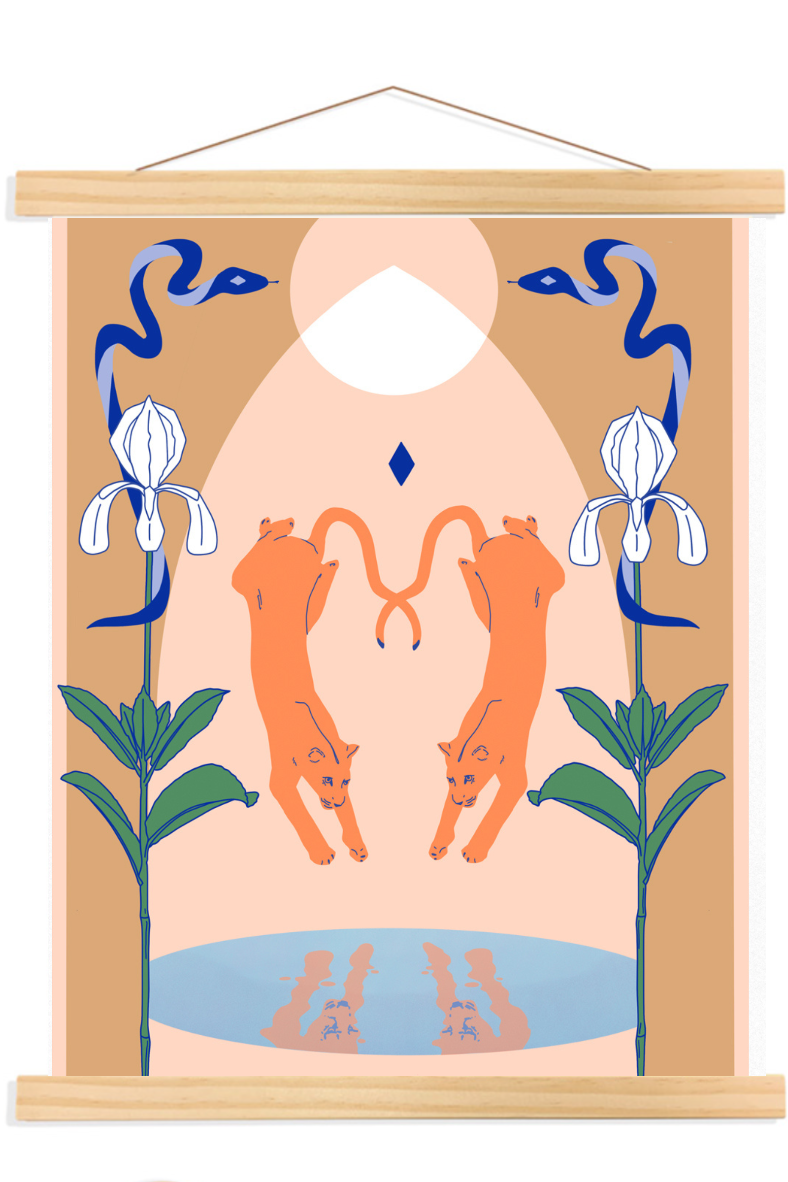 לייסטים עם מגנטים מעץ אורן טבעי לתליית פוסטרים | גדלים לבחירה