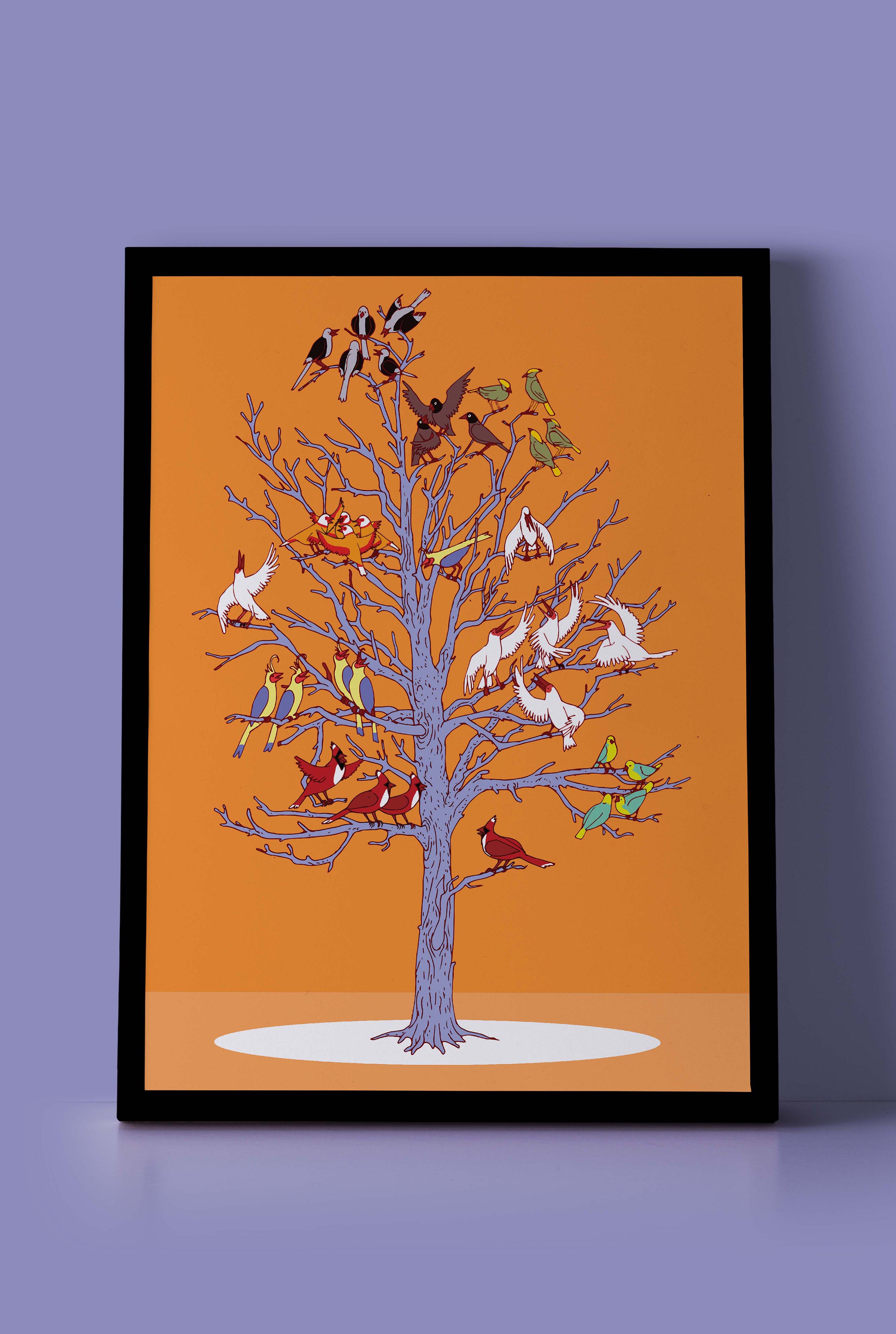 פרינט לתלייה על הקיר | רשת חברתית | מאייר- יזהר כהן