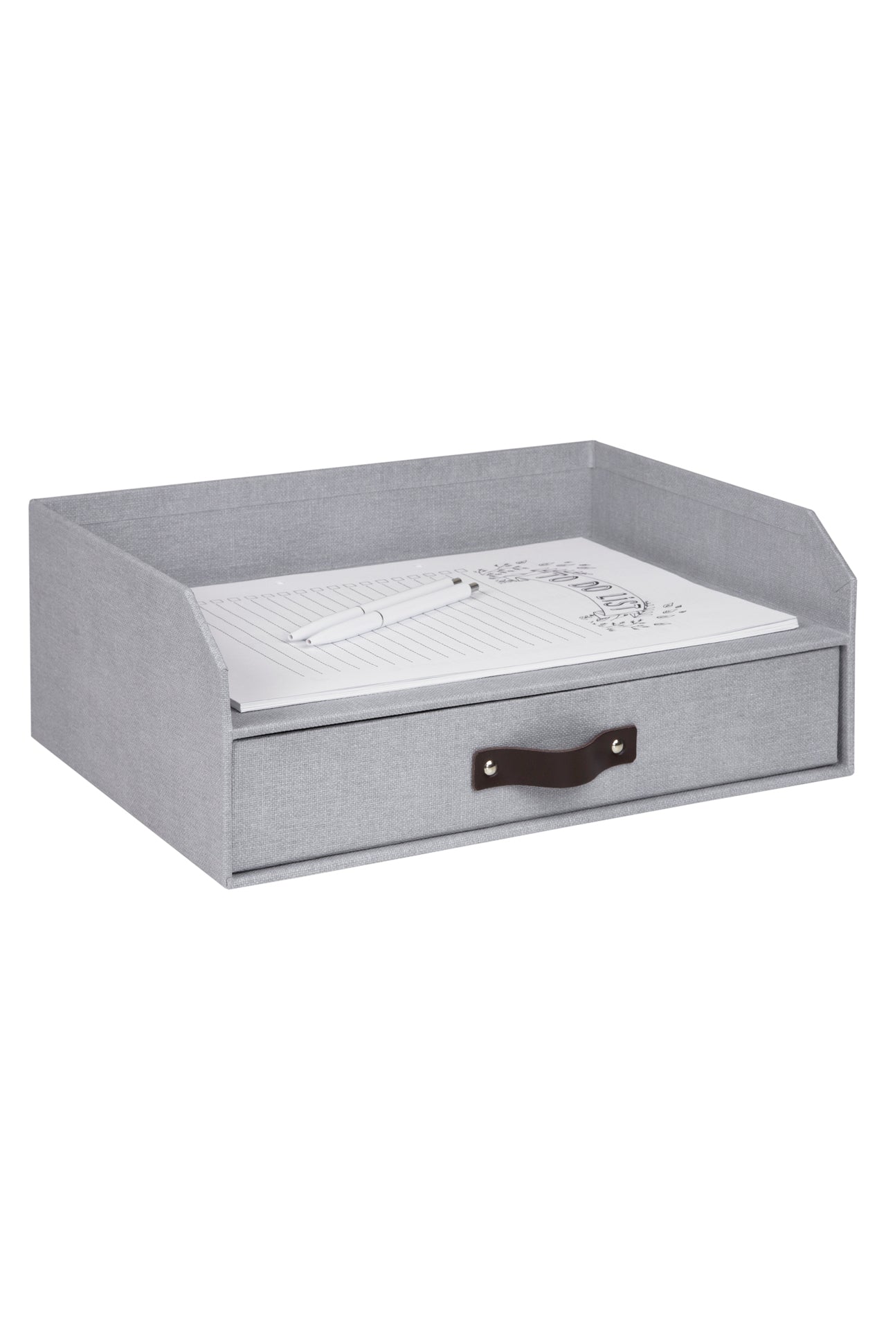 אורגנייזר שולחני מקרטון קשיח הכולל מגש ומגירה - דגם וולטר