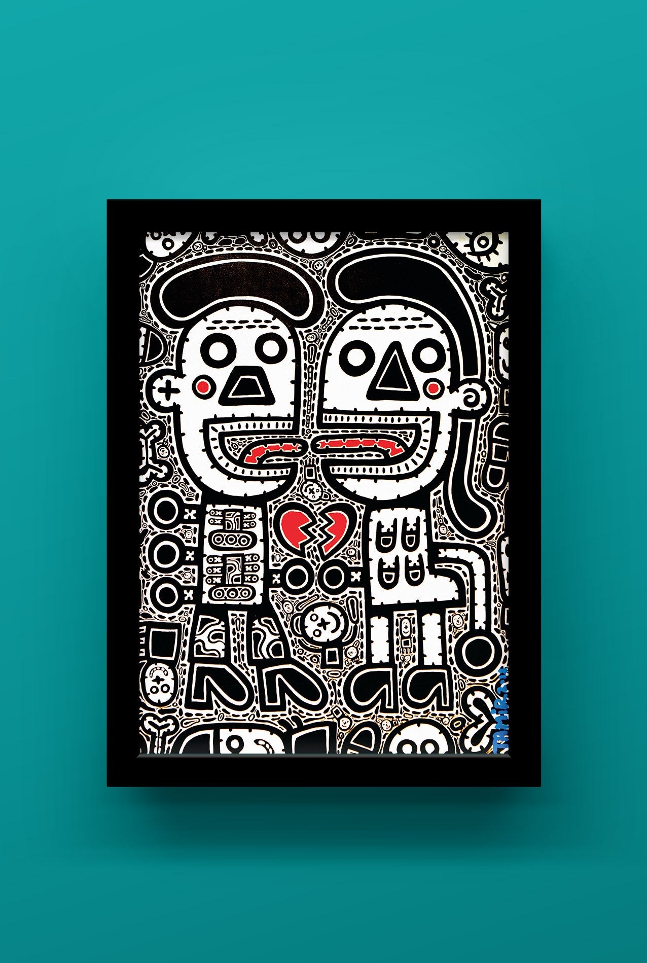 הדפס לתלייה על הקיר של האמן תמיר שפר | Kiss