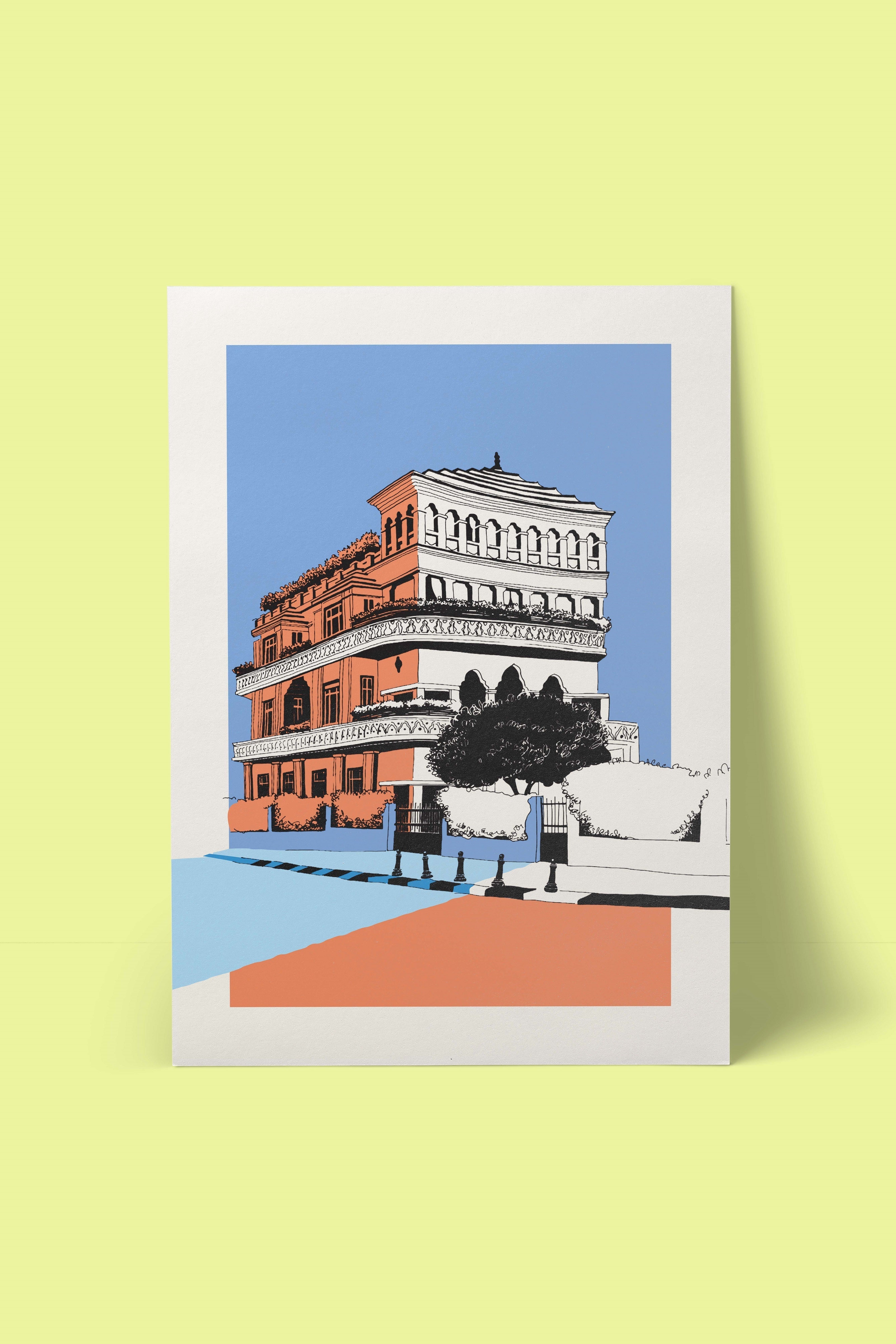 הדפס לתלייה על הקיר- Pagoda House Color | citykat stories